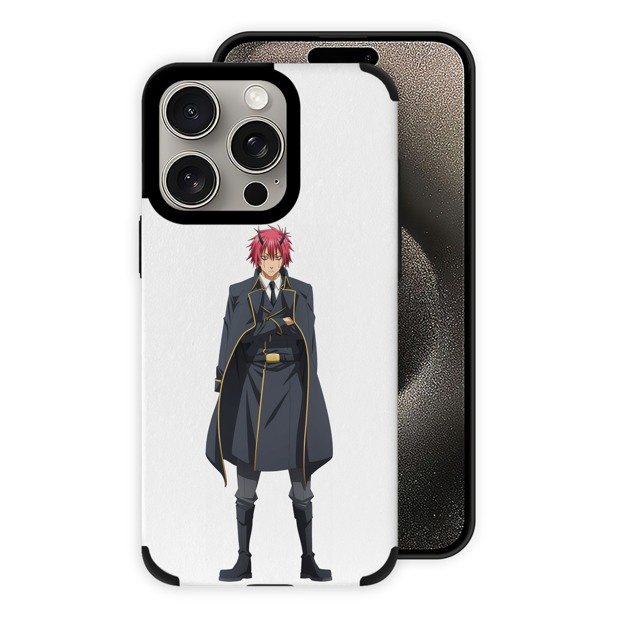 （画像用） 転スラ Regarding Reincarnated to Slime 【iPhone15ProMax対応】 PUレザー スマホケース 耐衝撃＆黄変防止