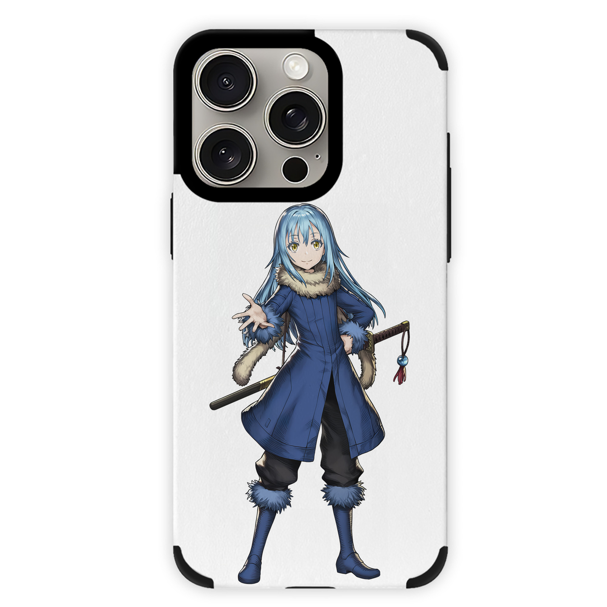 （画像用） 転スラ Regarding Reincarnated to Slime 【iPhone15ProMax対応】 PUレザー スマホケース 耐衝撃＆黄変防止