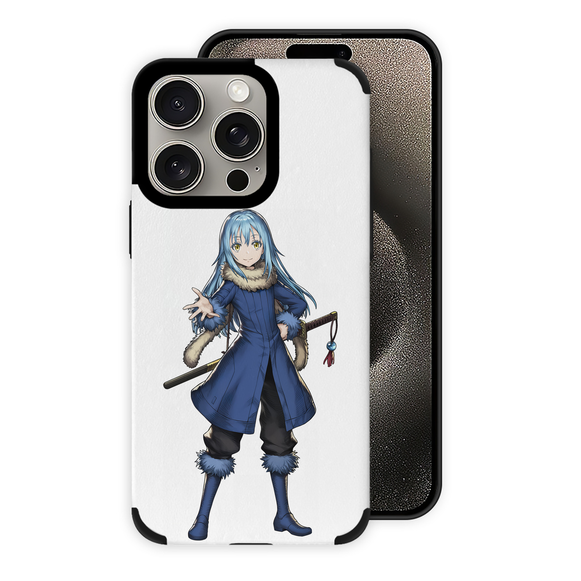 （画像用） 転スラ Regarding Reincarnated to Slime 【iPhone15ProMax対応】 PUレザー スマホケース 耐衝撃＆黄変防止