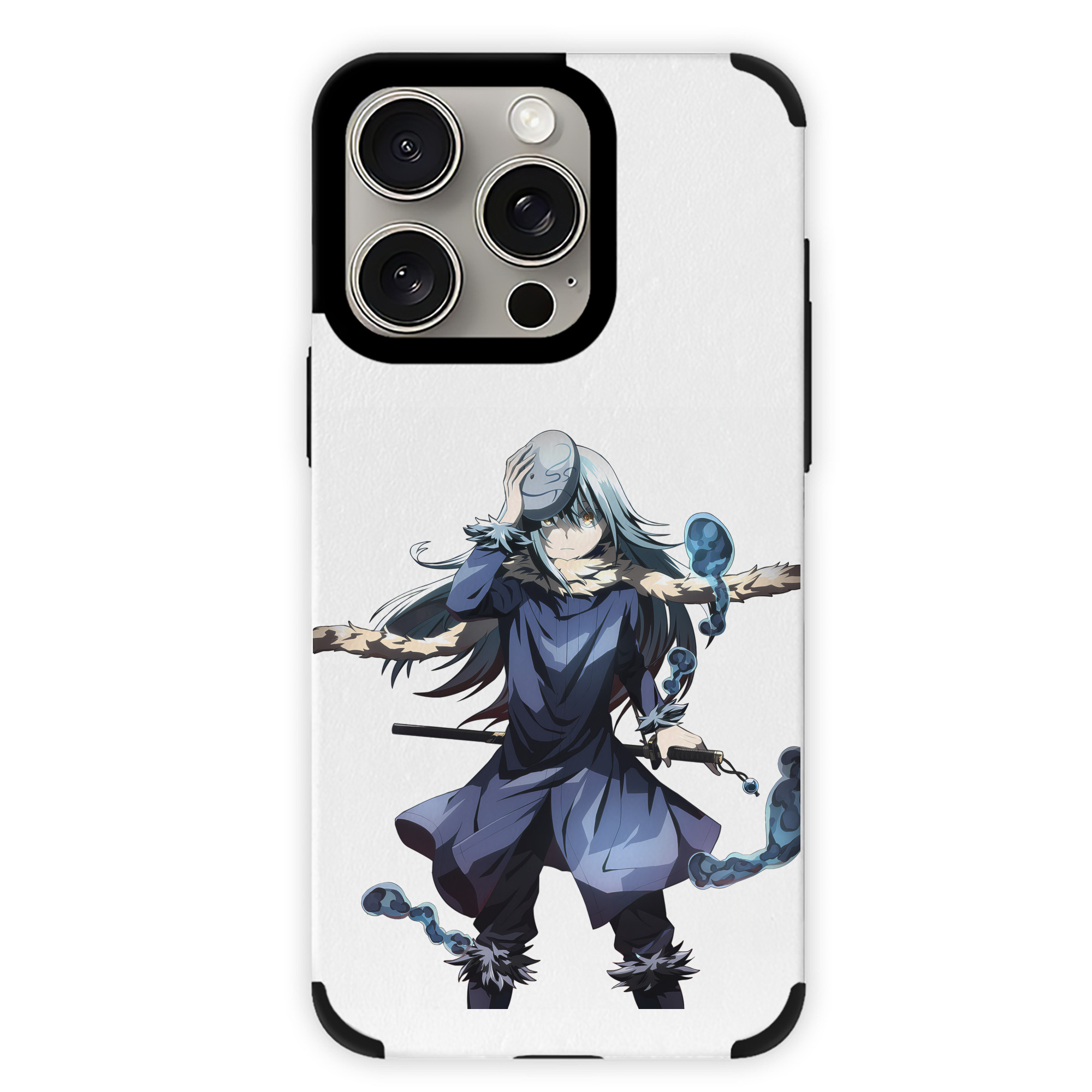 （画像用） 転スラ Regarding Reincarnated to Slime 【iPhone15ProMax対応】 PUレザー スマホケース 耐衝撃＆黄変防止
