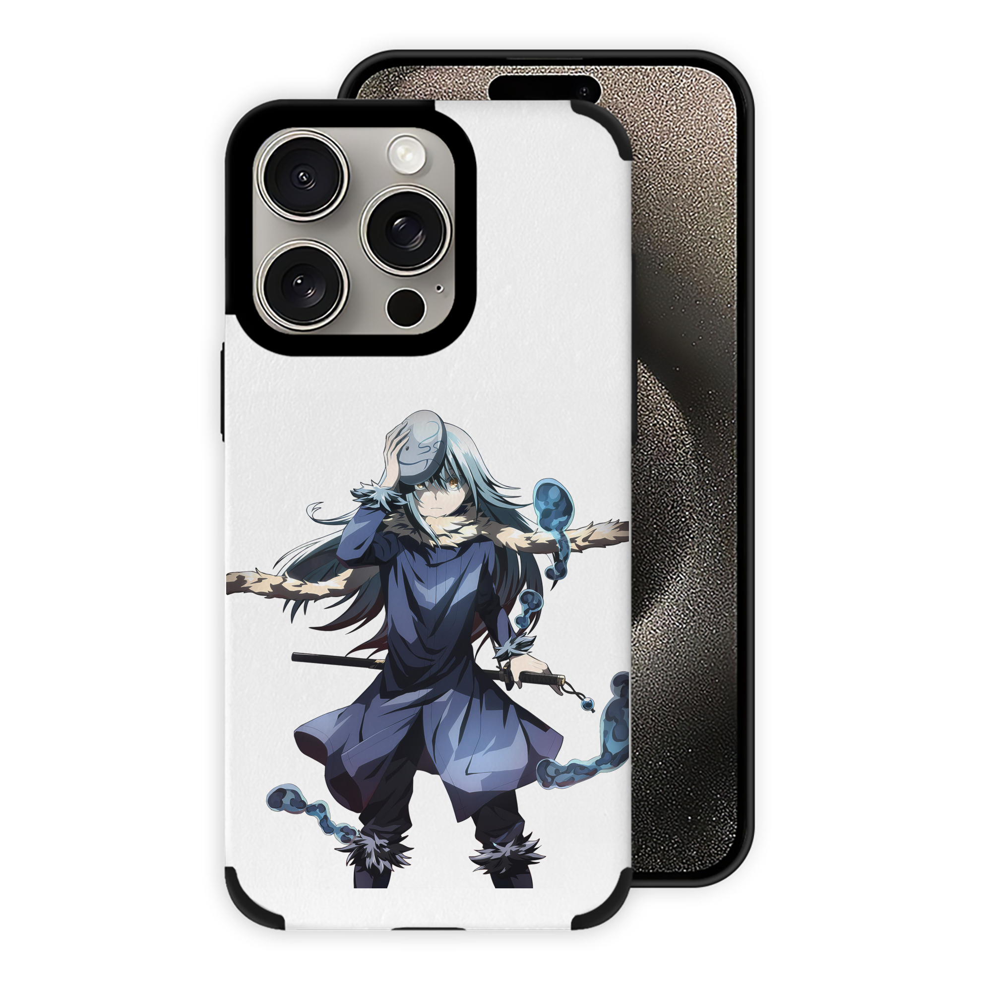 （画像用） 転スラ Regarding Reincarnated to Slime 【iPhone15ProMax対応】 PUレザー スマホケース 耐衝撃＆黄変防止