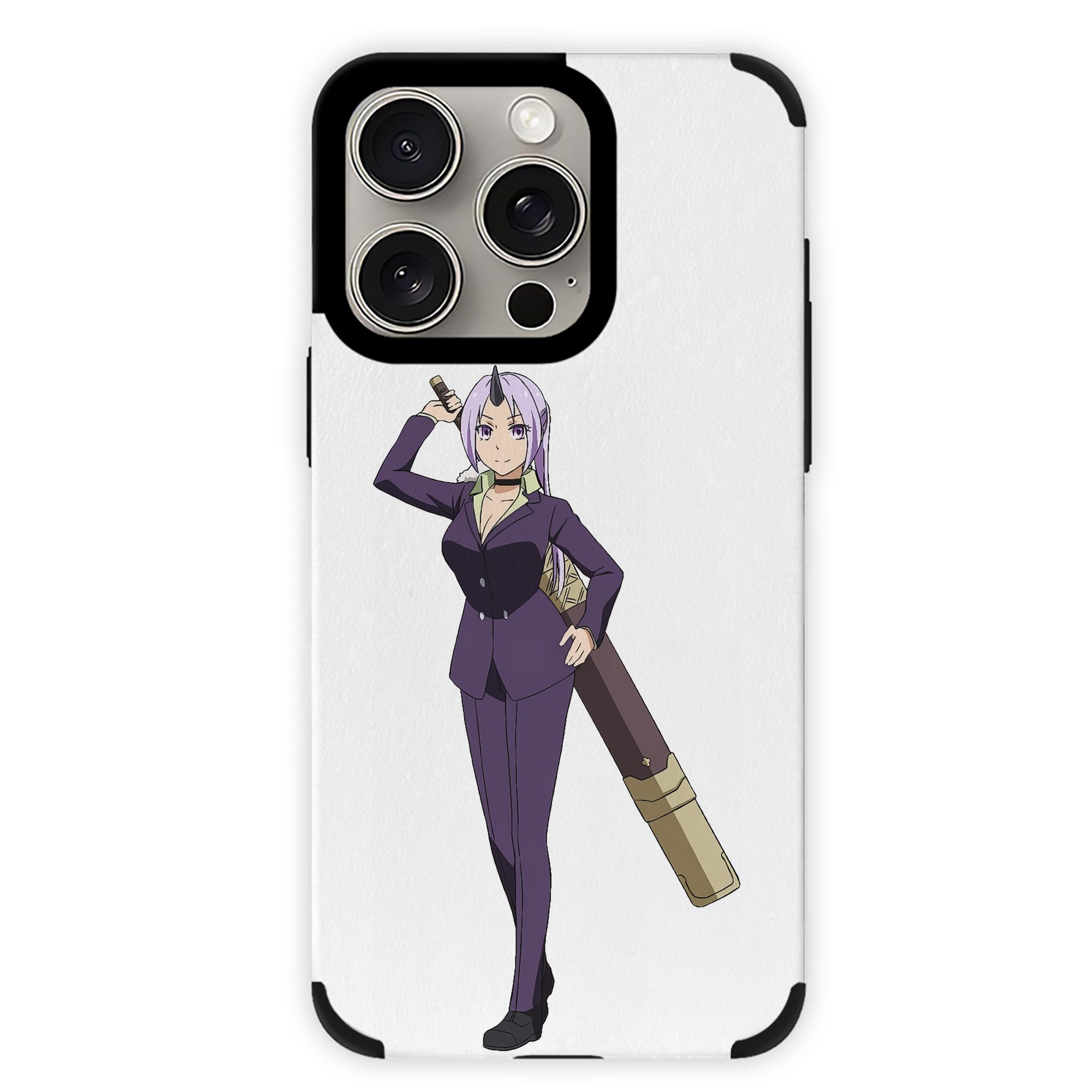 （画像用） 転スラ Regarding Reincarnated to Slime 【iPhone15ProMax対応】 PUレザー スマホケース 耐衝撃＆黄変防止