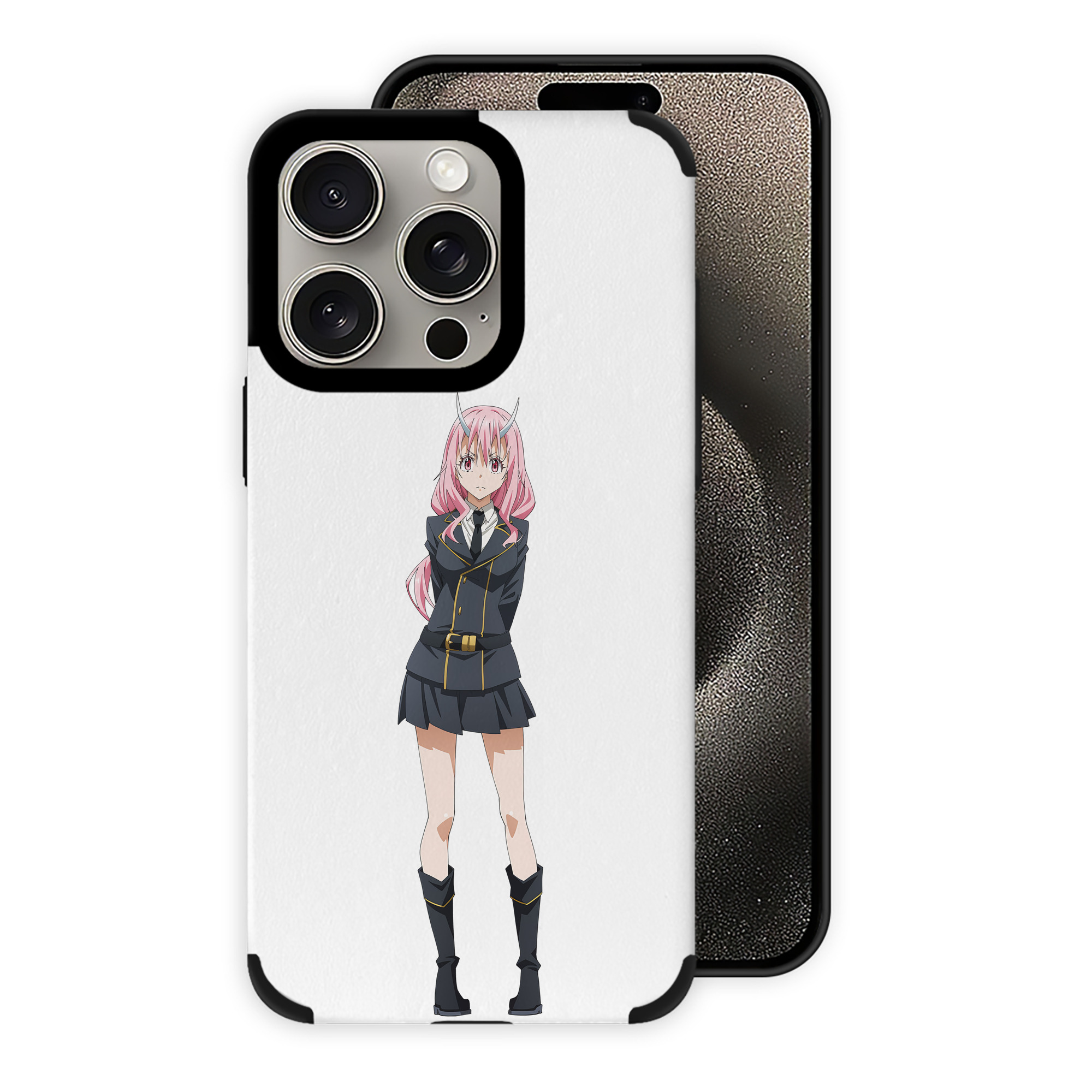 （画像用） 転スラ Regarding Reincarnated to Slime 【iPhone15ProMax対応】 PUレザー スマホケース 耐衝撃＆黄変防止