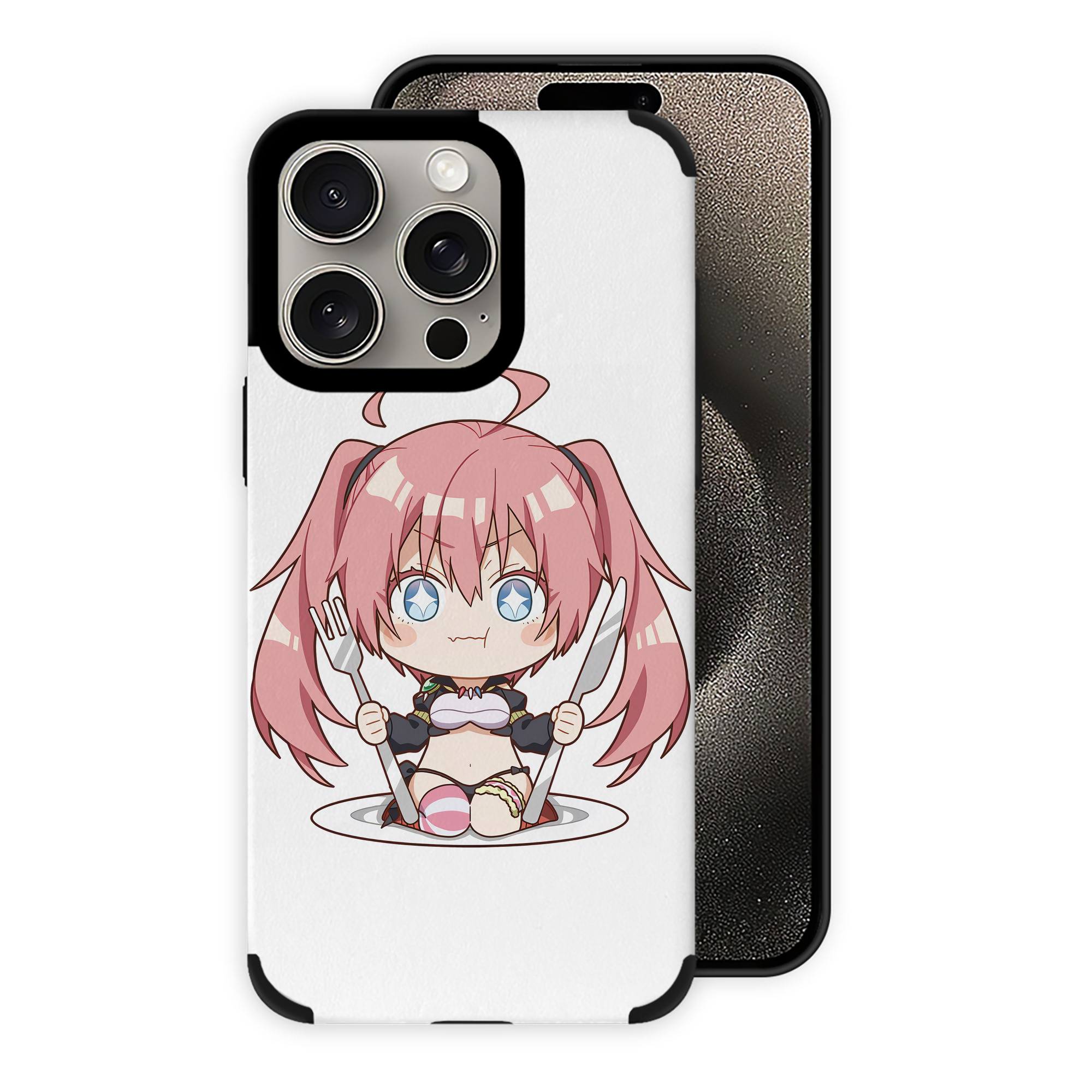 （画像用） 転スラ Regarding Reincarnated to Slime 【iPhone15ProMax対応】 PUレザー スマホケース 耐衝撃＆黄変防止