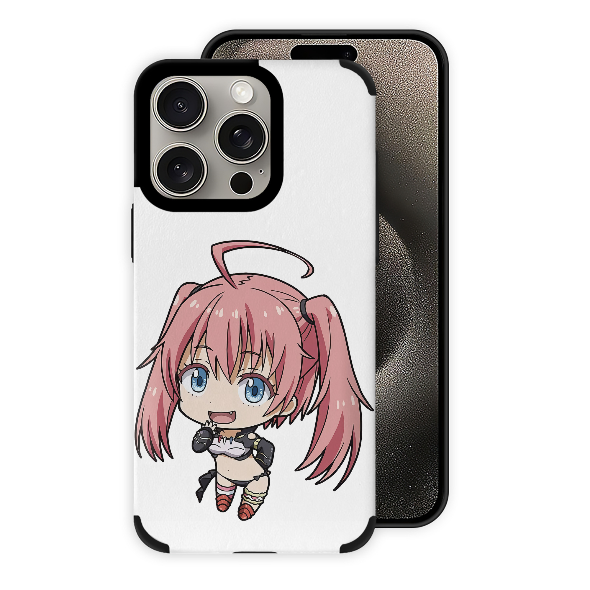 （画像用） 転スラ Regarding Reincarnated to Slime 【iPhone15ProMax対応】 PUレザー スマホケース 耐衝撃＆黄変防止