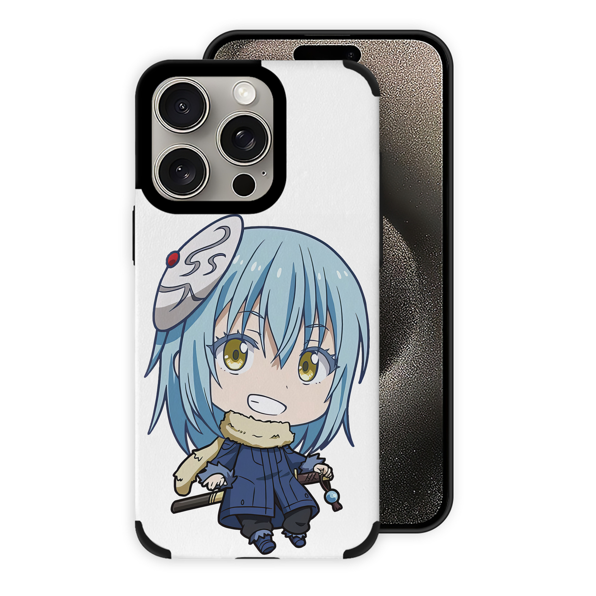 （画像用） 転スラ Regarding Reincarnated to Slime 【iPhone15ProMax対応】 PUレザー スマホケース 耐衝撃＆黄変防止