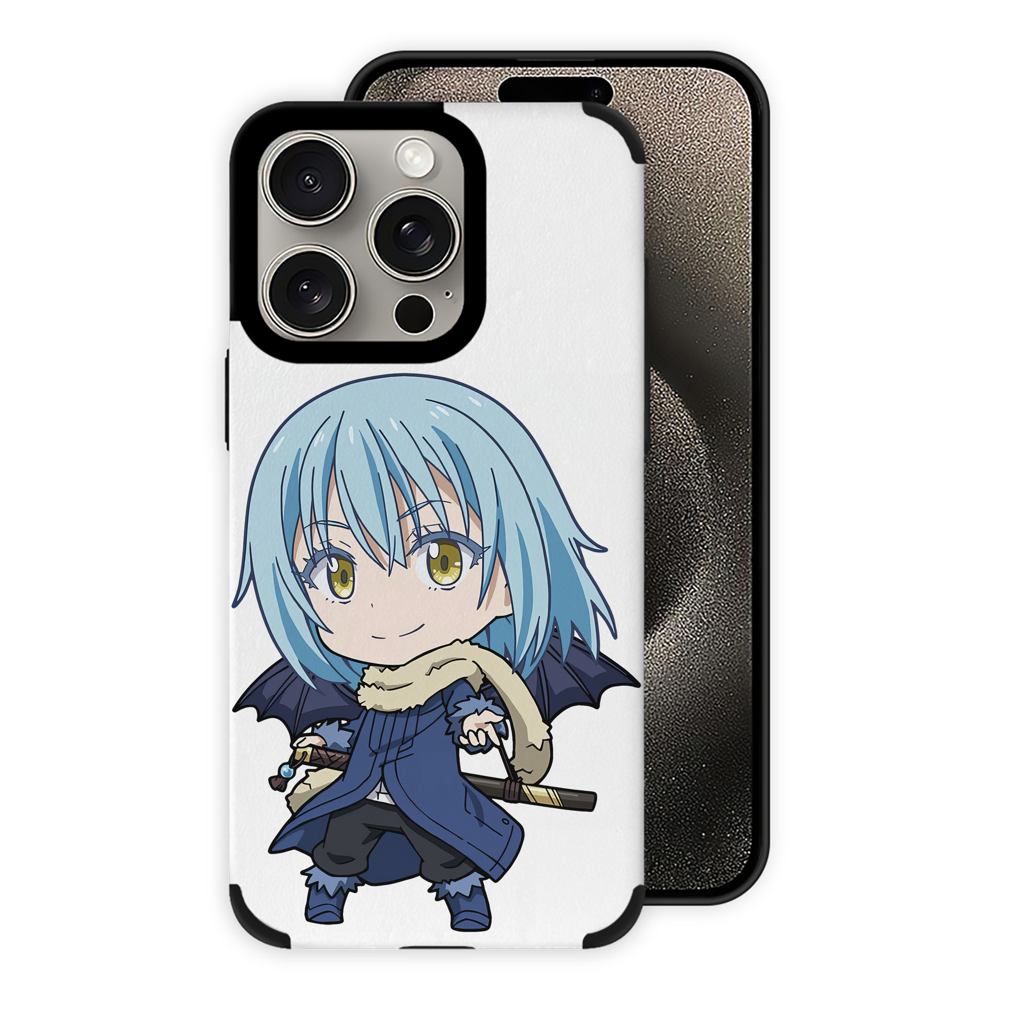 （画像用） 転スラ Regarding Reincarnated to Slime 【iPhone15ProMax対応】 PUレザー スマホケース 耐衝撃＆黄変防止