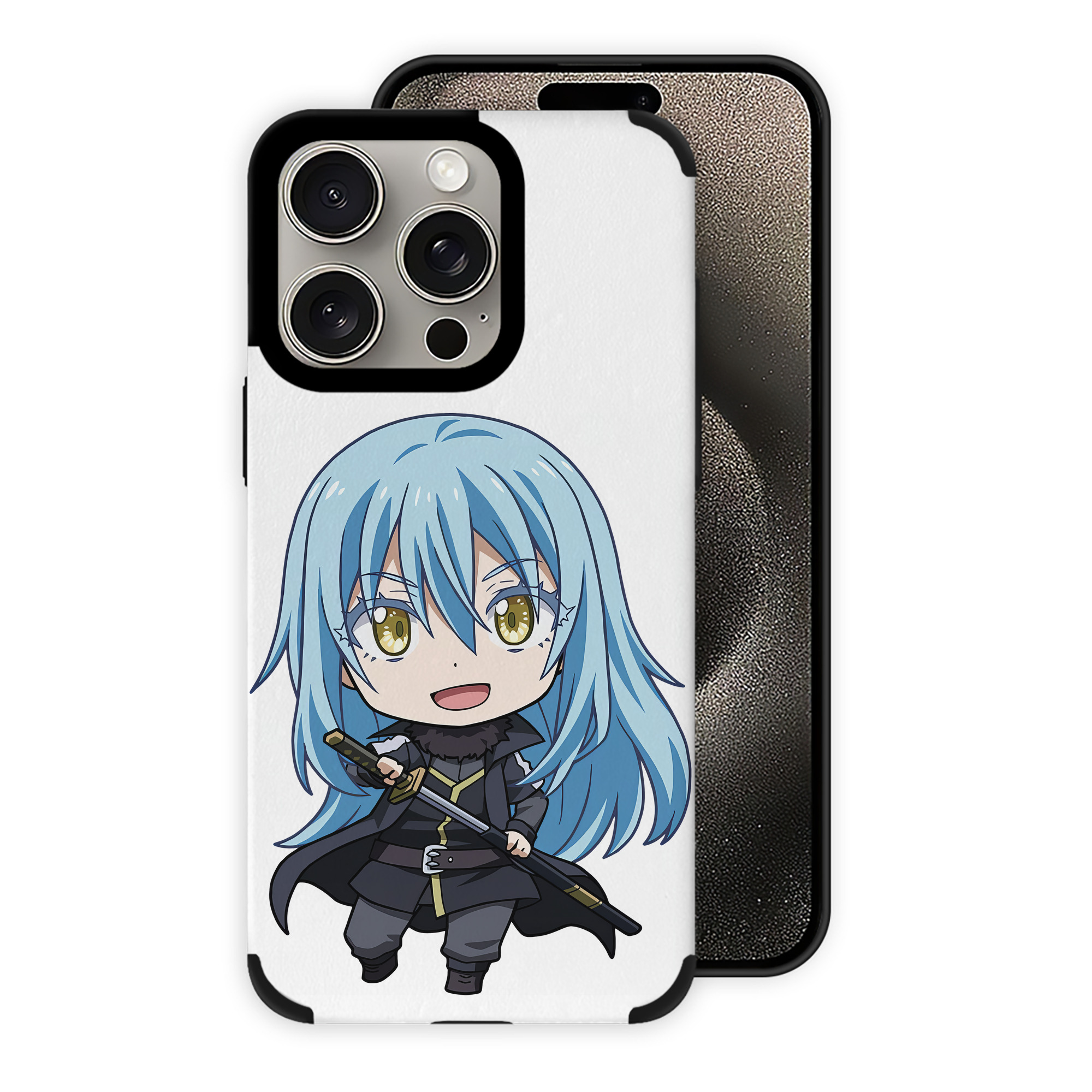 （画像用） 転スラ Regarding Reincarnated to Slime 【iPhone15ProMax対応】 PUレザー スマホケース 耐衝撃＆黄変防止