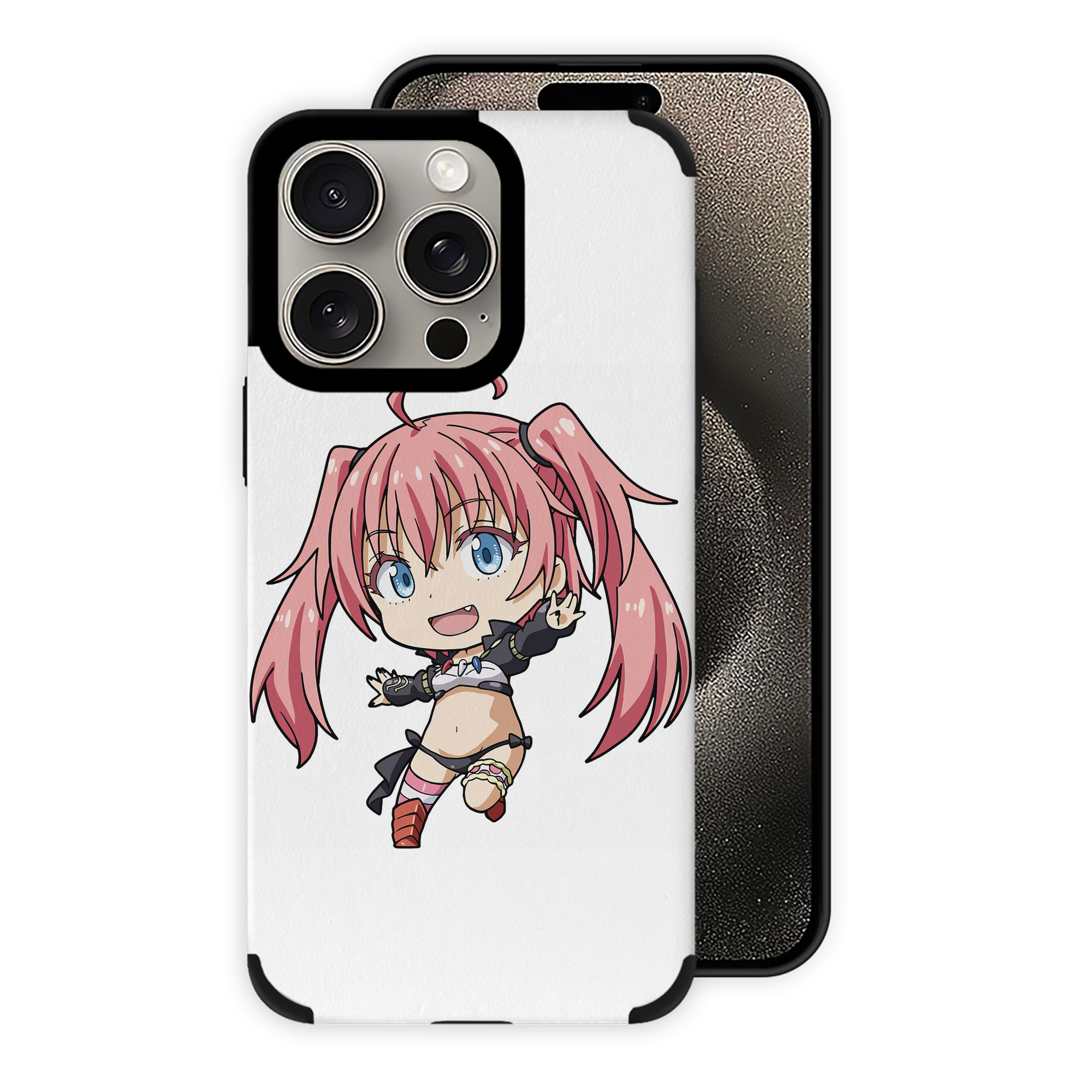 （画像用） 転スラ Regarding Reincarnated to Slime 【iPhone15ProMax対応】 PUレザー スマホケース 耐衝撃＆黄変防止