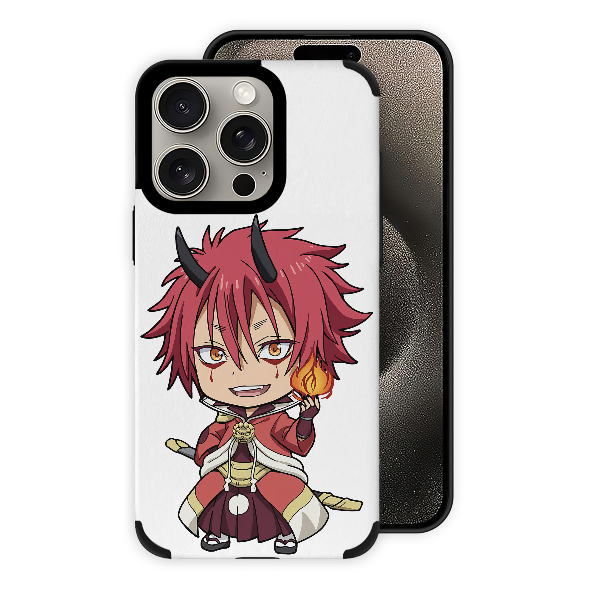 （画像用） 転スラ Regarding Reincarnated to Slime 【iPhone15ProMax対応】 PUレザー スマホケース 耐衝撃＆黄変防止