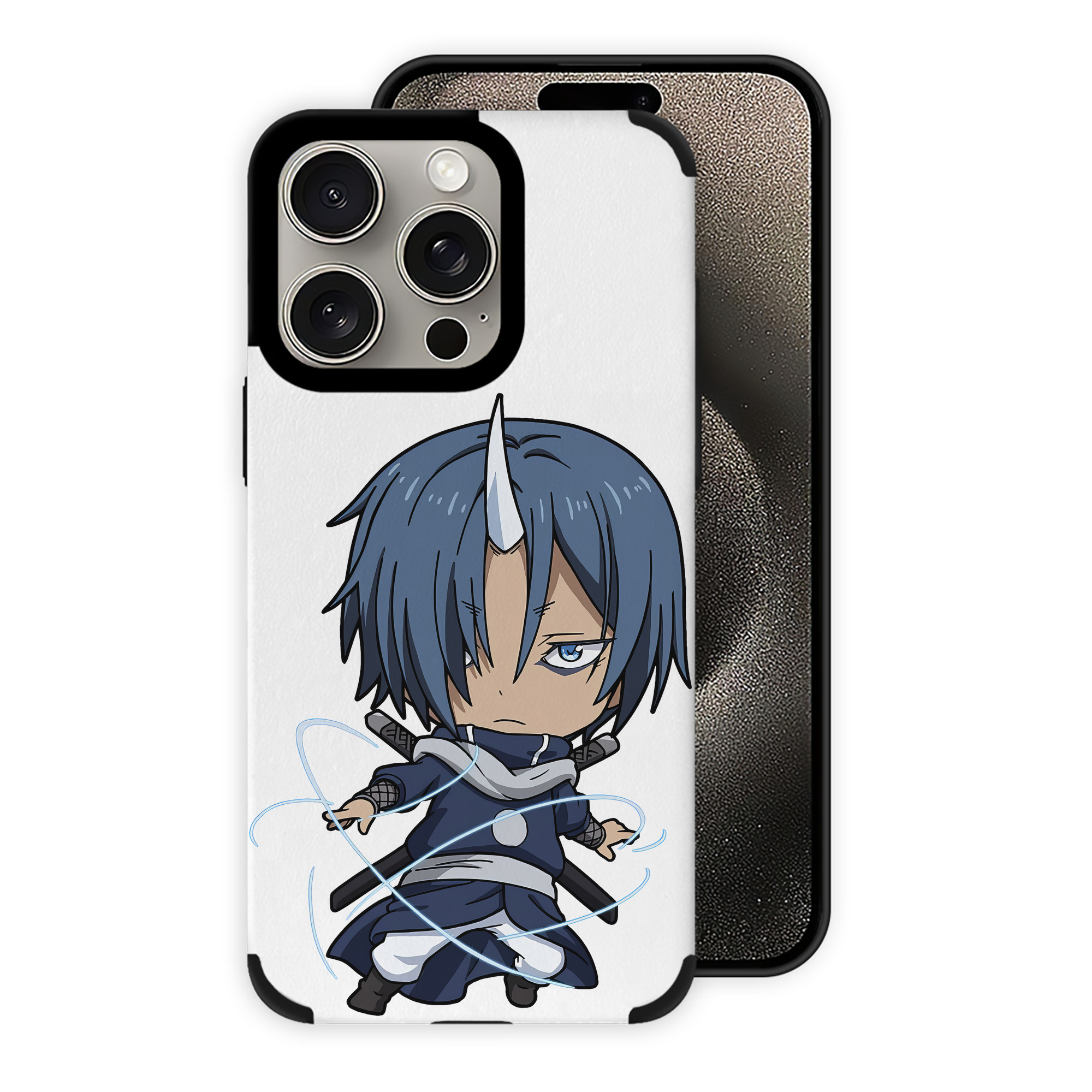（画像用） 転スラ Regarding Reincarnated to Slime 【iPhone15ProMax対応】 PUレザー スマホケース 耐衝撃＆黄変防止
