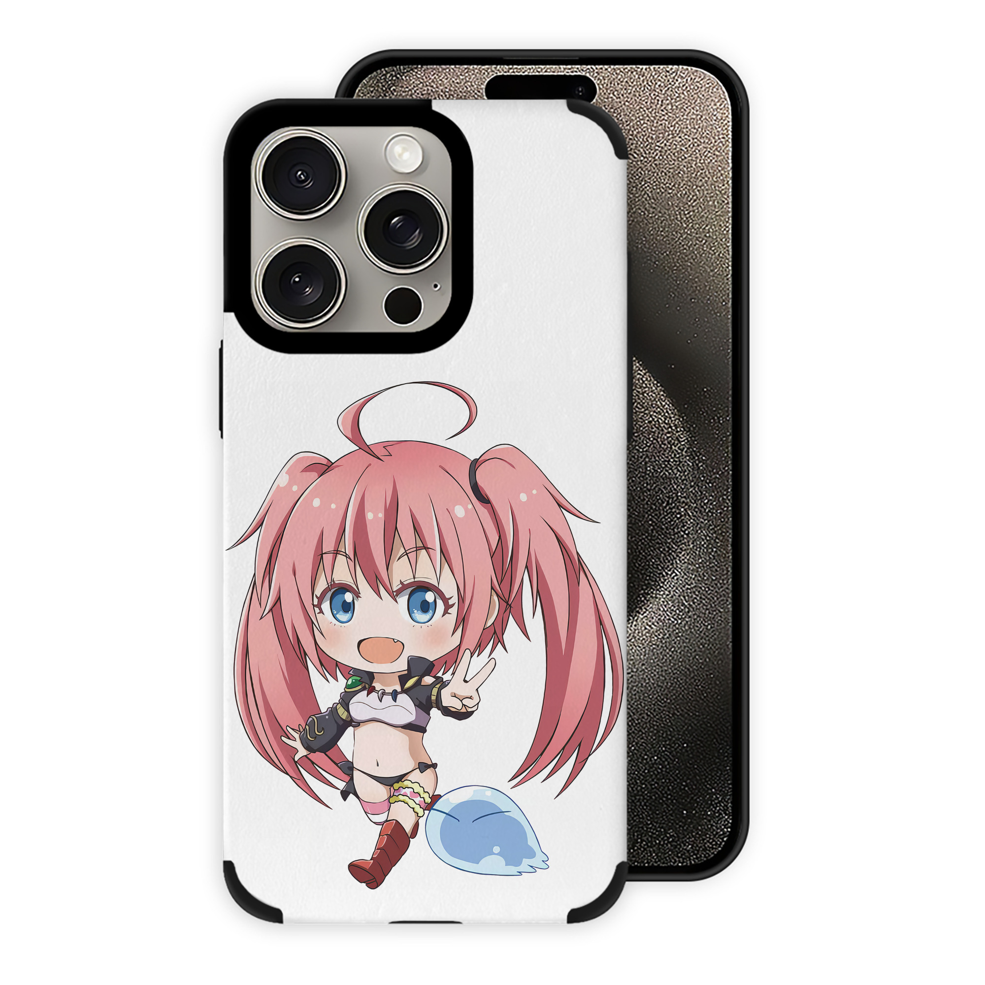（画像用） 転スラ Regarding Reincarnated to Slime 【iPhone15ProMax対応】 PUレザー スマホケース 耐衝撃＆黄変防止