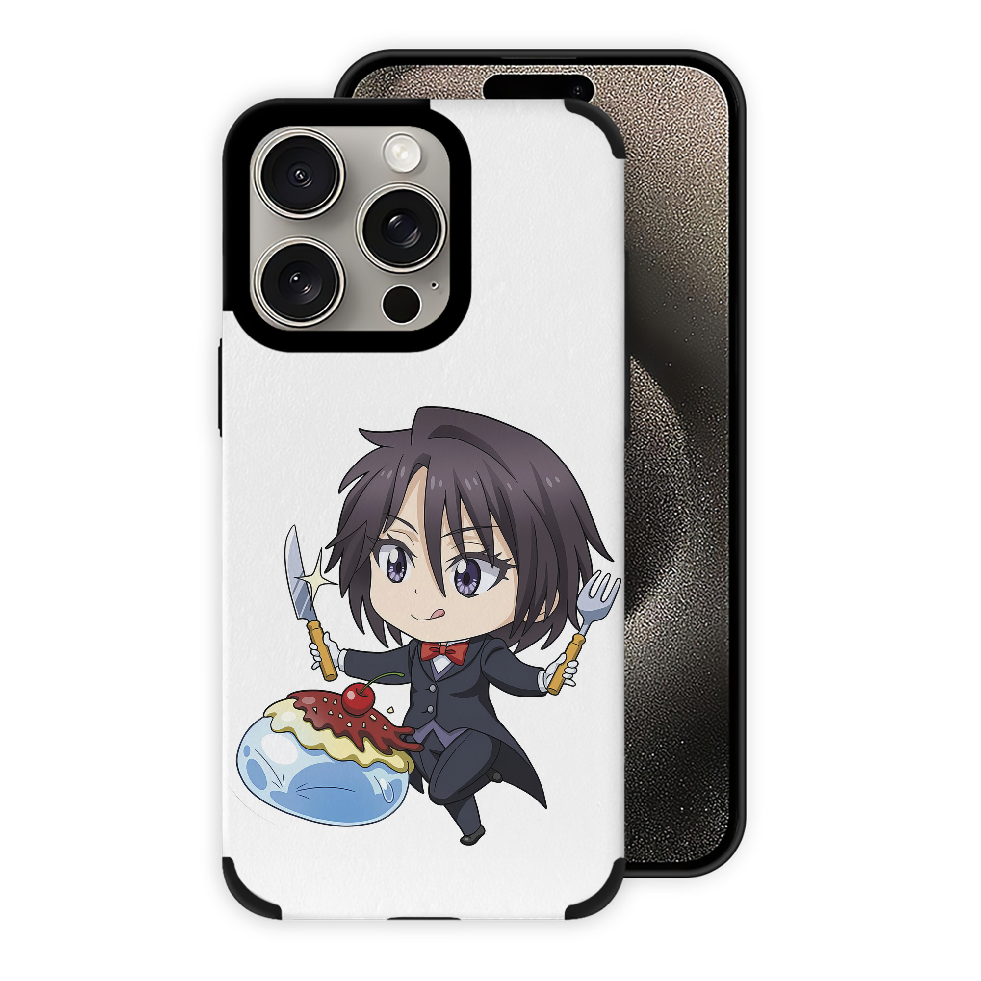 （画像用） 転スラ Regarding Reincarnated to Slime 【iPhone15ProMax対応】 PUレザー スマホケース 耐衝撃＆黄変防止