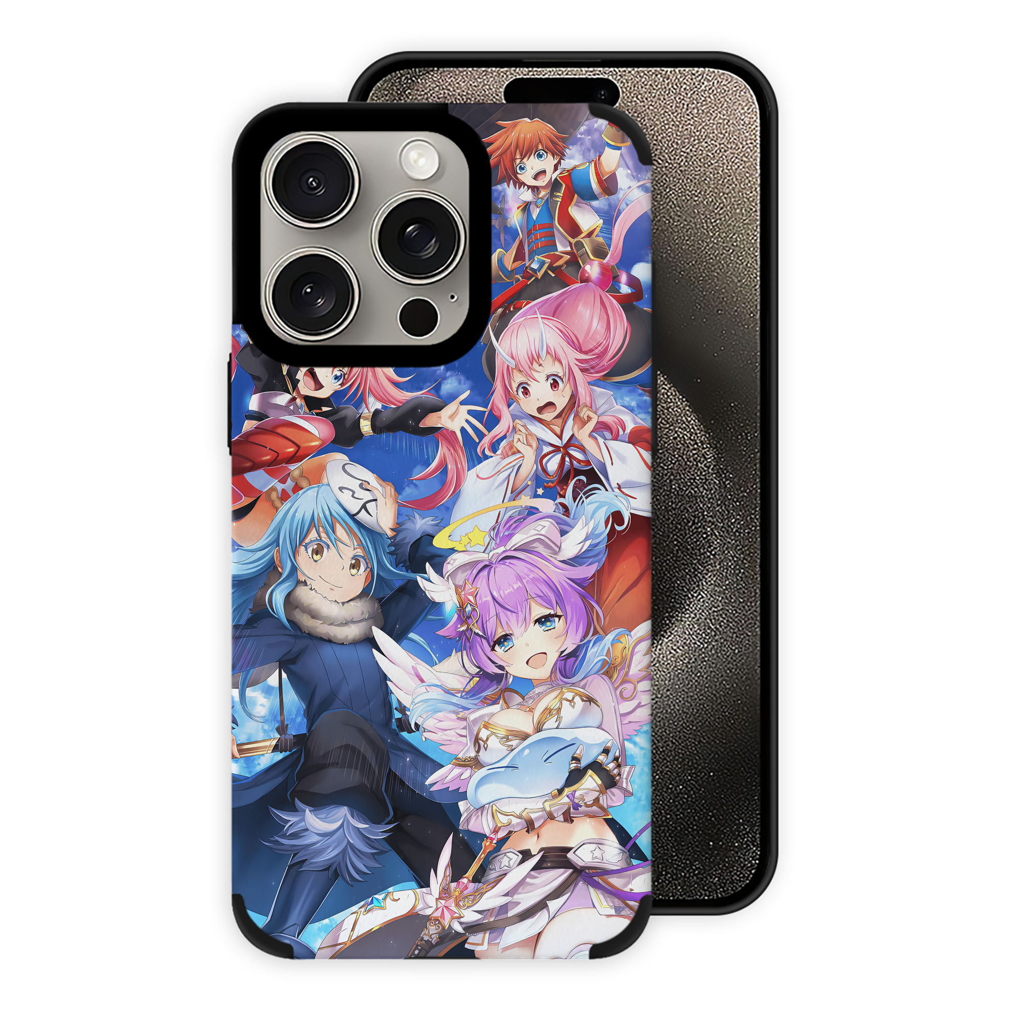 （画像用） 転スラ Regarding Reincarnated to Slime 【iPhone15ProMax対応】 PUレザー スマホケース 耐衝撃＆黄変防止