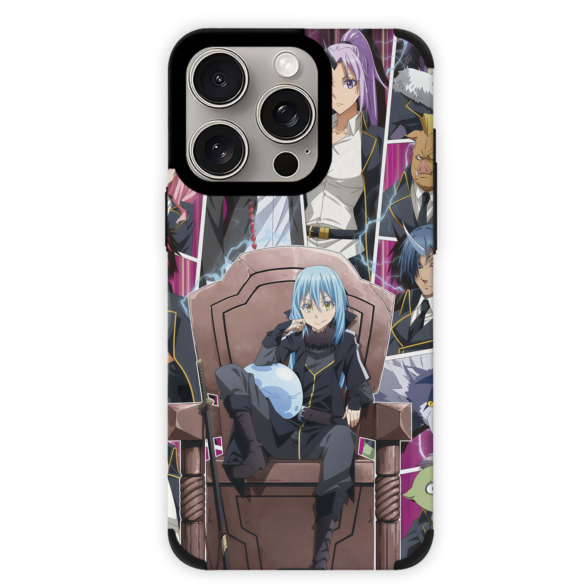 （画像用） 転スラ Regarding Reincarnated to Slime 【iPhone15ProMax対応】 PUレザー スマホケース 耐衝撃＆黄変防止