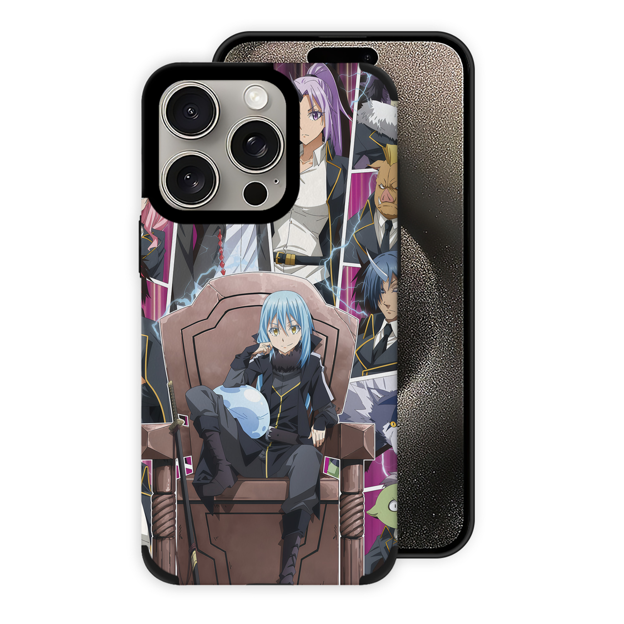 （画像用） 転スラ Regarding Reincarnated to Slime 【iPhone15ProMax対応】 PUレザー スマホケース 耐衝撃＆黄変防止