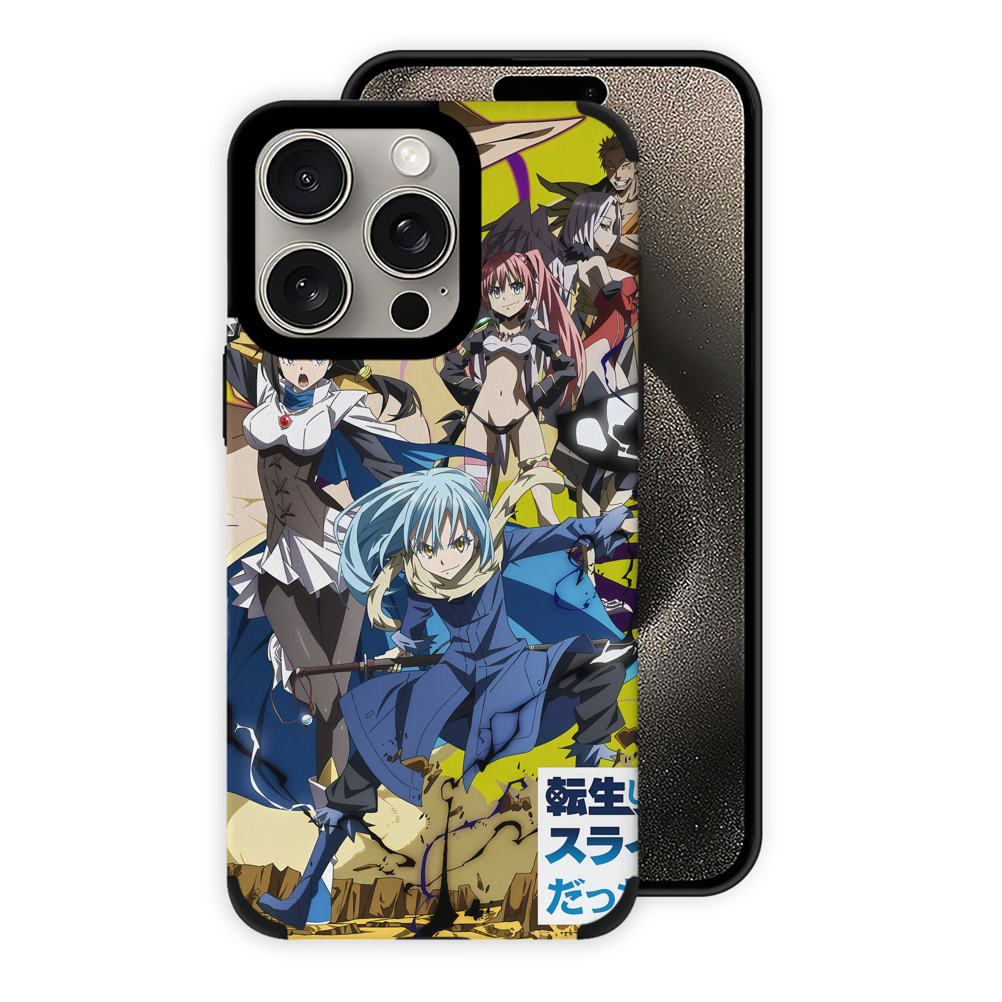 （画像用） 転スラ Regarding Reincarnated to Slime 【iPhone15ProMax対応】 PUレザー スマホケース 耐衝撃＆黄変防止