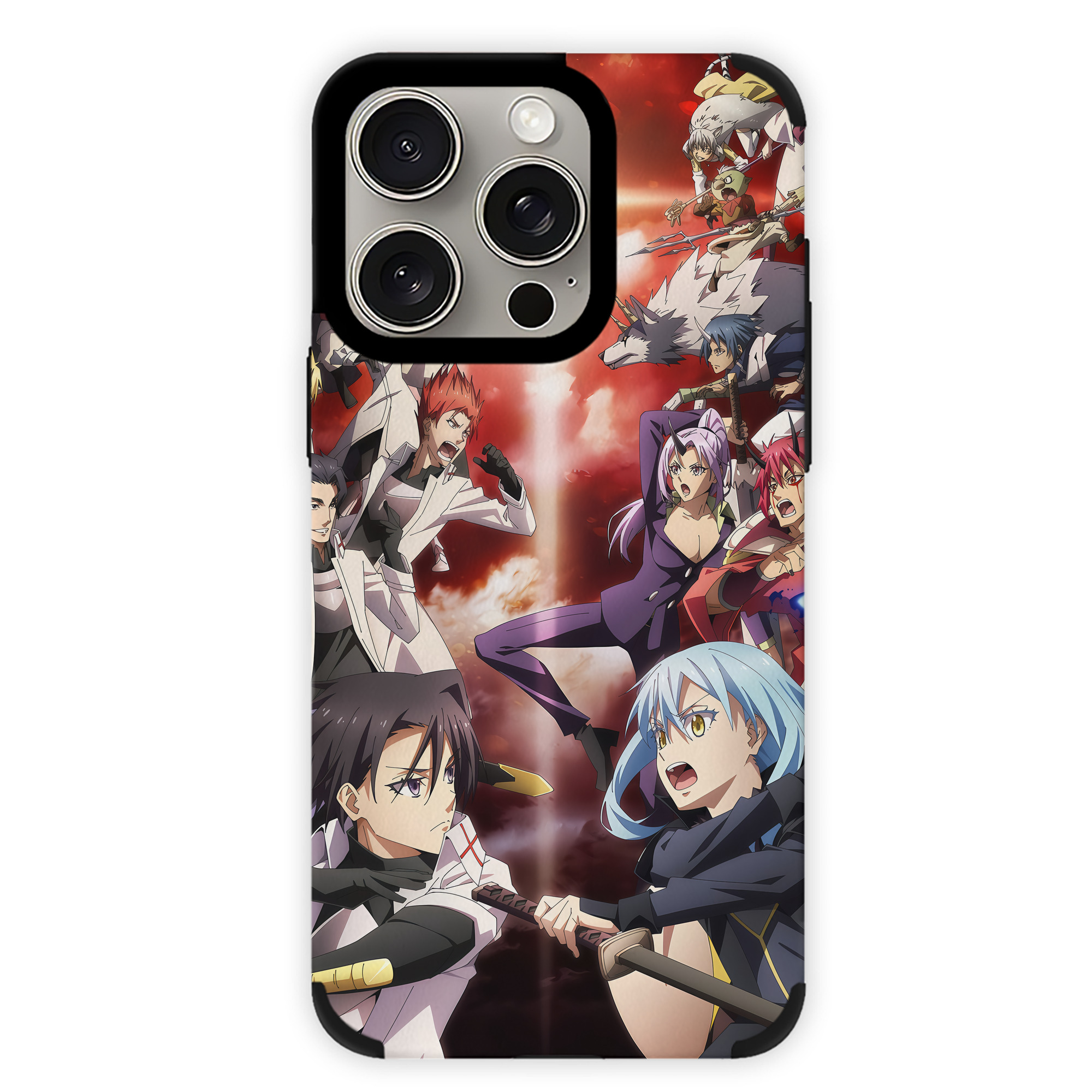 （画像用） 転スラ Regarding Reincarnated to Slime 【iPhone15ProMax対応】 PUレザー スマホケース 耐衝撃＆黄変防止