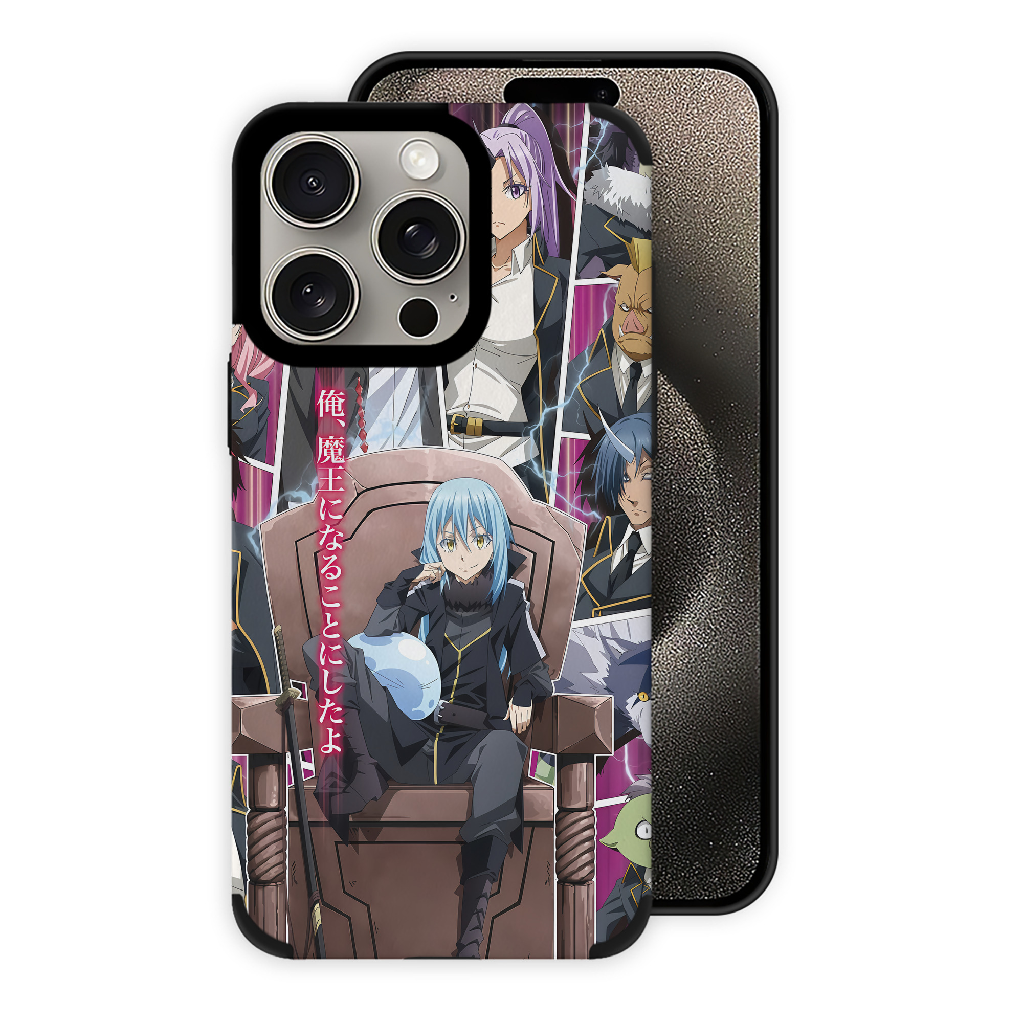 （画像用） 転スラ Regarding Reincarnated to Slime 【iPhone15ProMax対応】 PUレザー スマホケース 耐衝撃＆黄変防止
