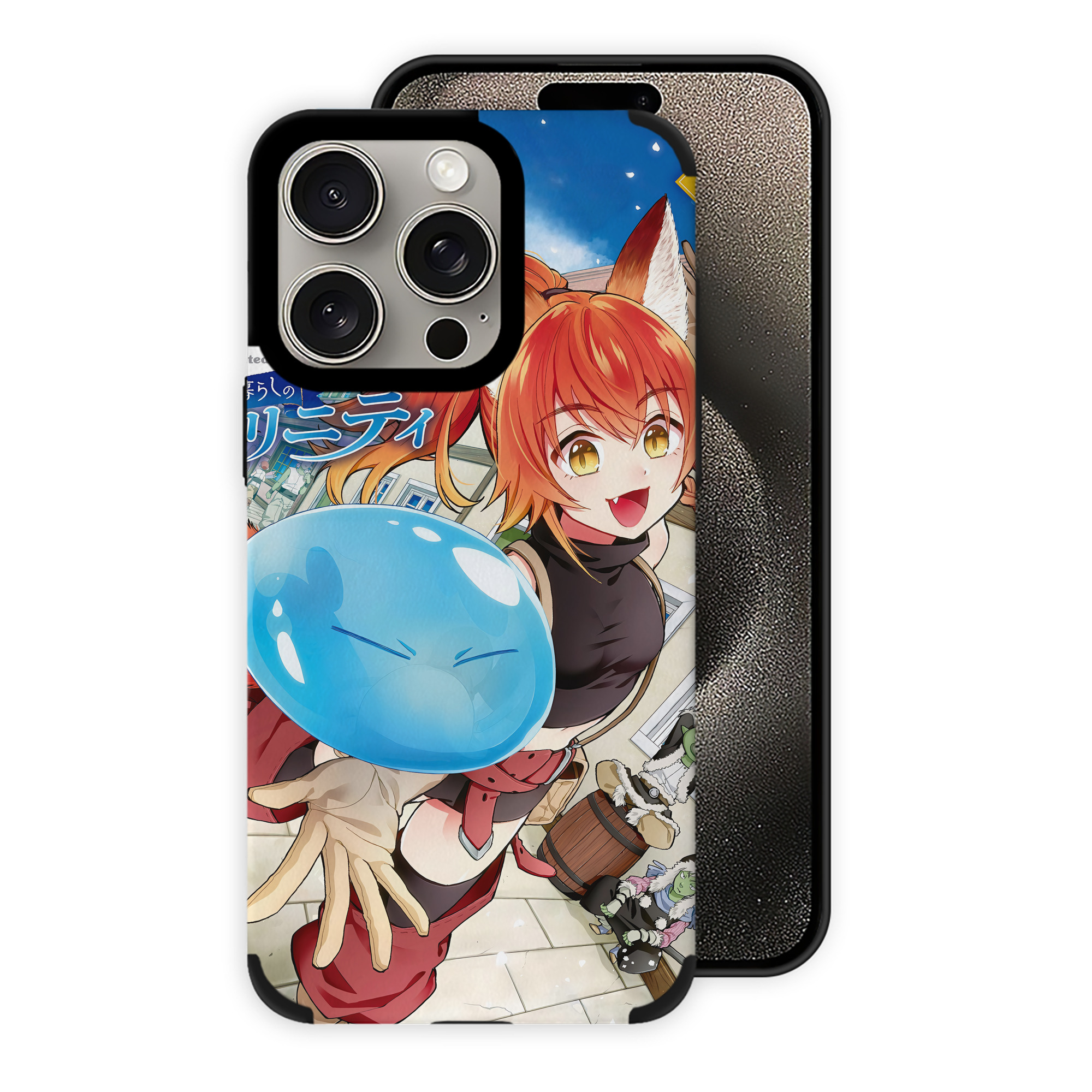 （画像用） 転スラ Regarding Reincarnated to Slime 【iPhone15ProMax対応】 PUレザー スマホケース 耐衝撃＆黄変防止