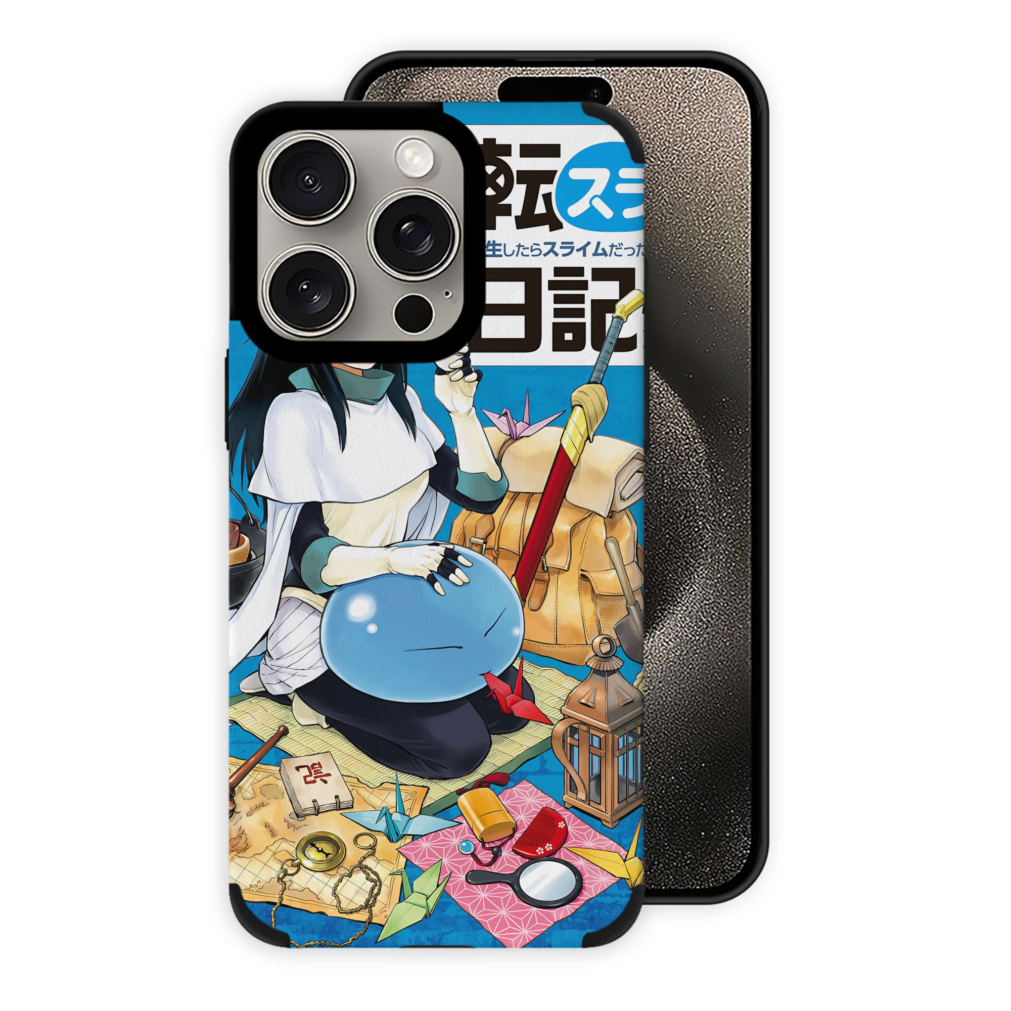 （画像用） 転スラ Regarding Reincarnated to Slime 【iPhone15ProMax対応】 PUレザー スマホケース 耐衝撃＆黄変防止