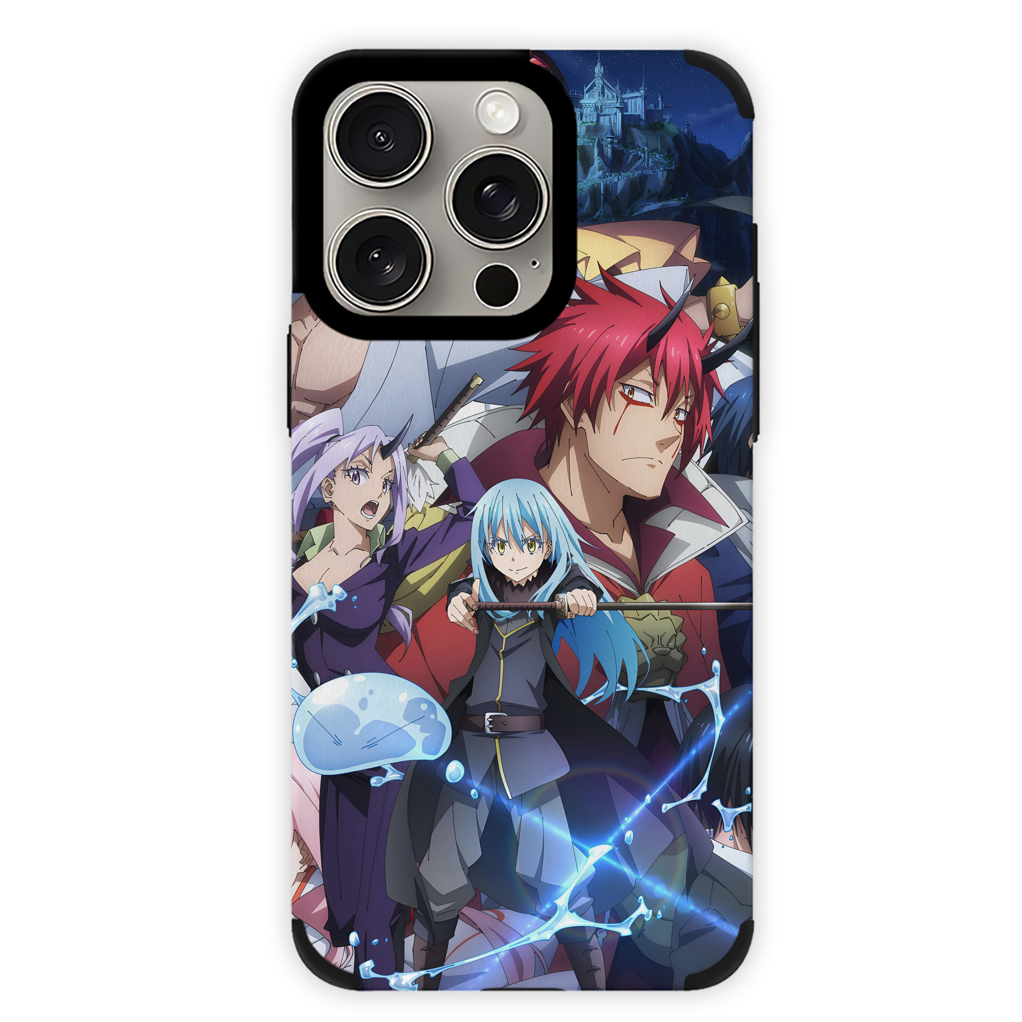 （画像用） 転スラ Regarding Reincarnated to Slime 【iPhone15ProMax対応】 PUレザー スマホケース 耐衝撃＆黄変防止