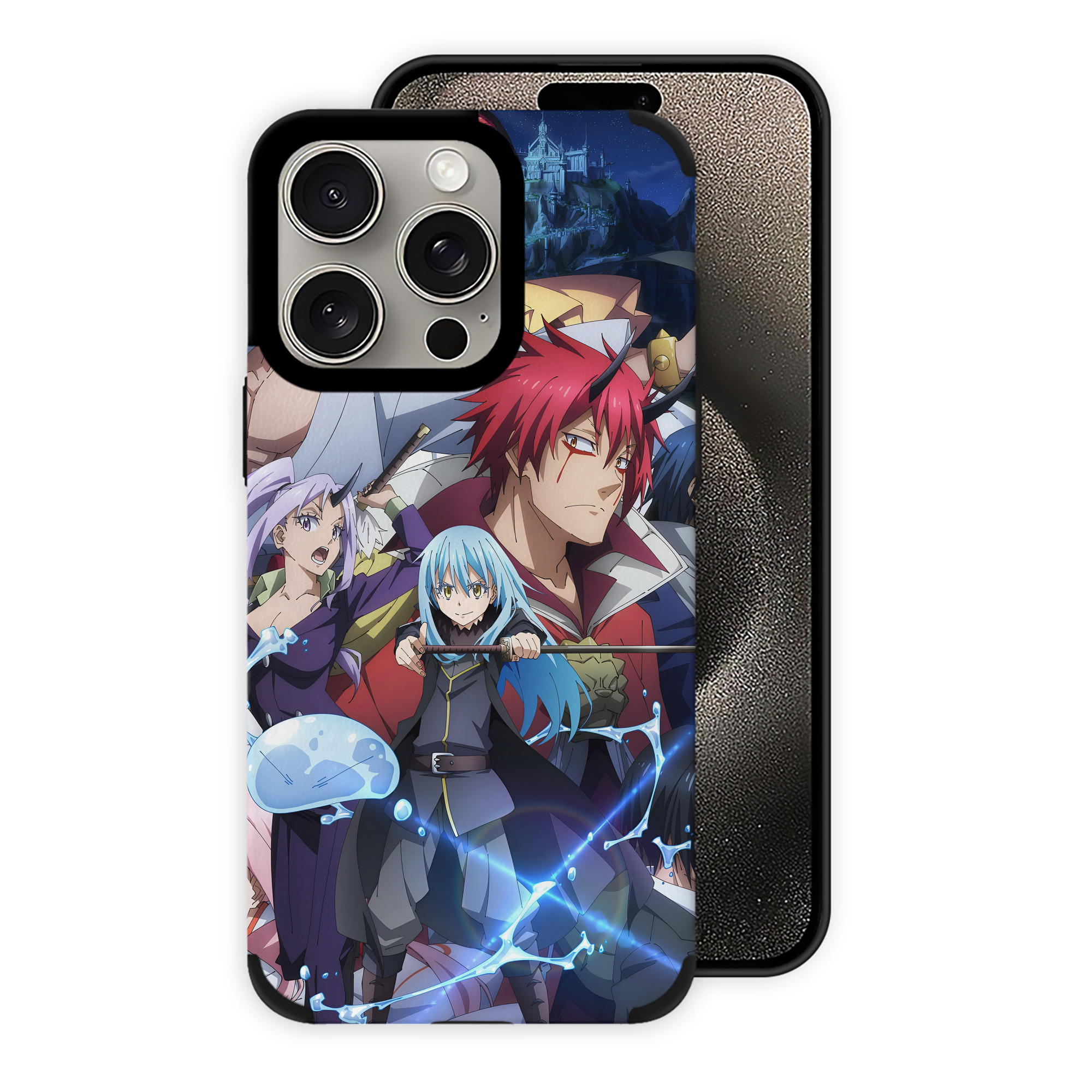 （画像用） 転スラ Regarding Reincarnated to Slime 【iPhone15ProMax対応】 PUレザー スマホケース 耐衝撃＆黄変防止