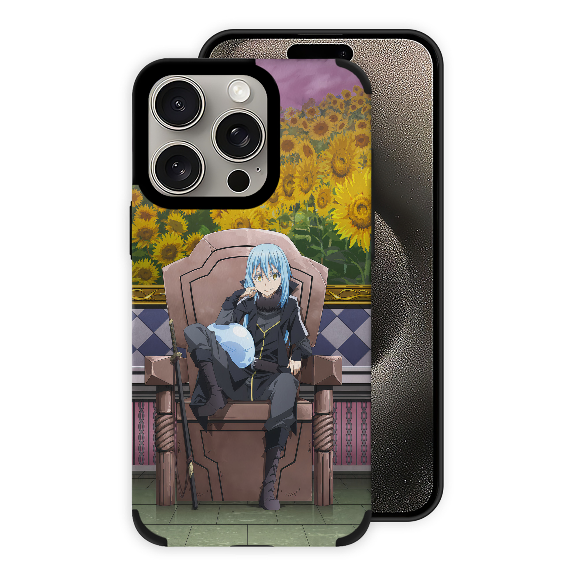 （画像用） 転スラ Regarding Reincarnated to Slime 【iPhone15ProMax対応】 PUレザー スマホケース 耐衝撃＆黄変防止