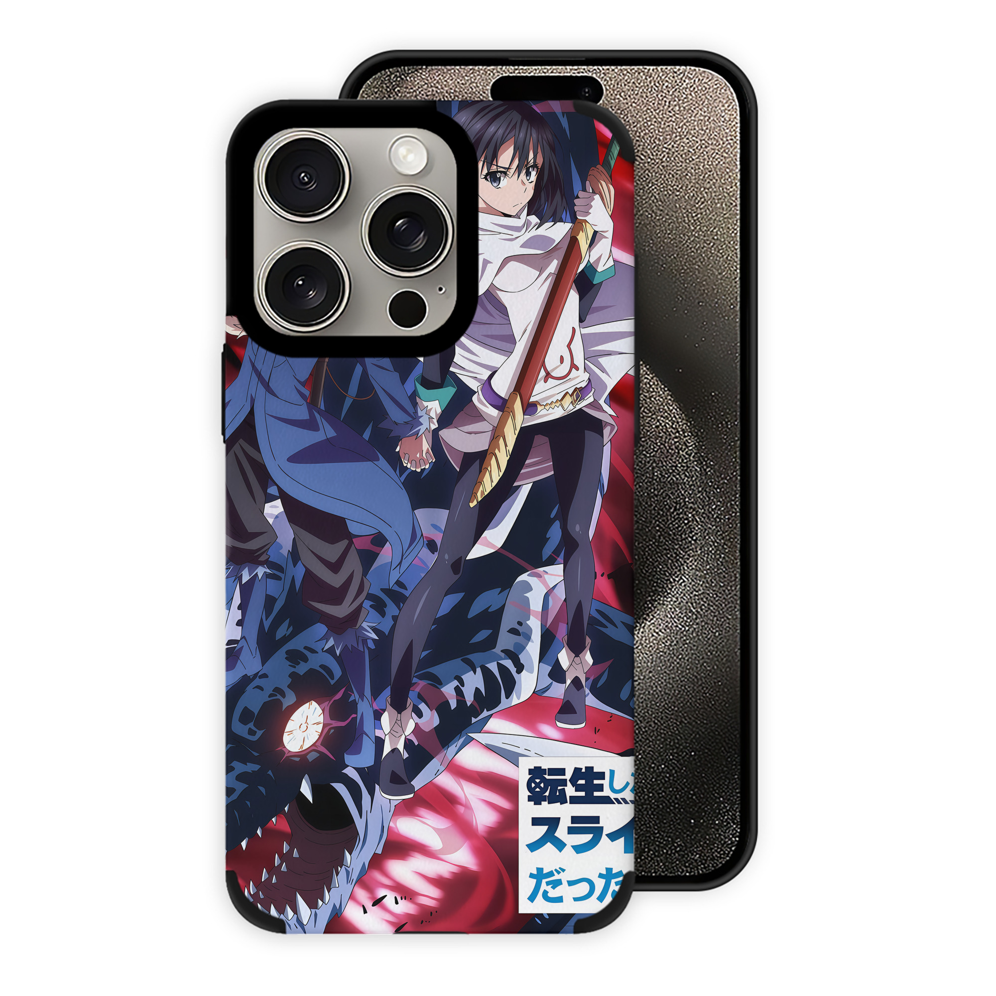 （画像用） 転スラ Regarding Reincarnated to Slime 【iPhone15ProMax対応】 PUレザー スマホケース 耐衝撃＆黄変防止