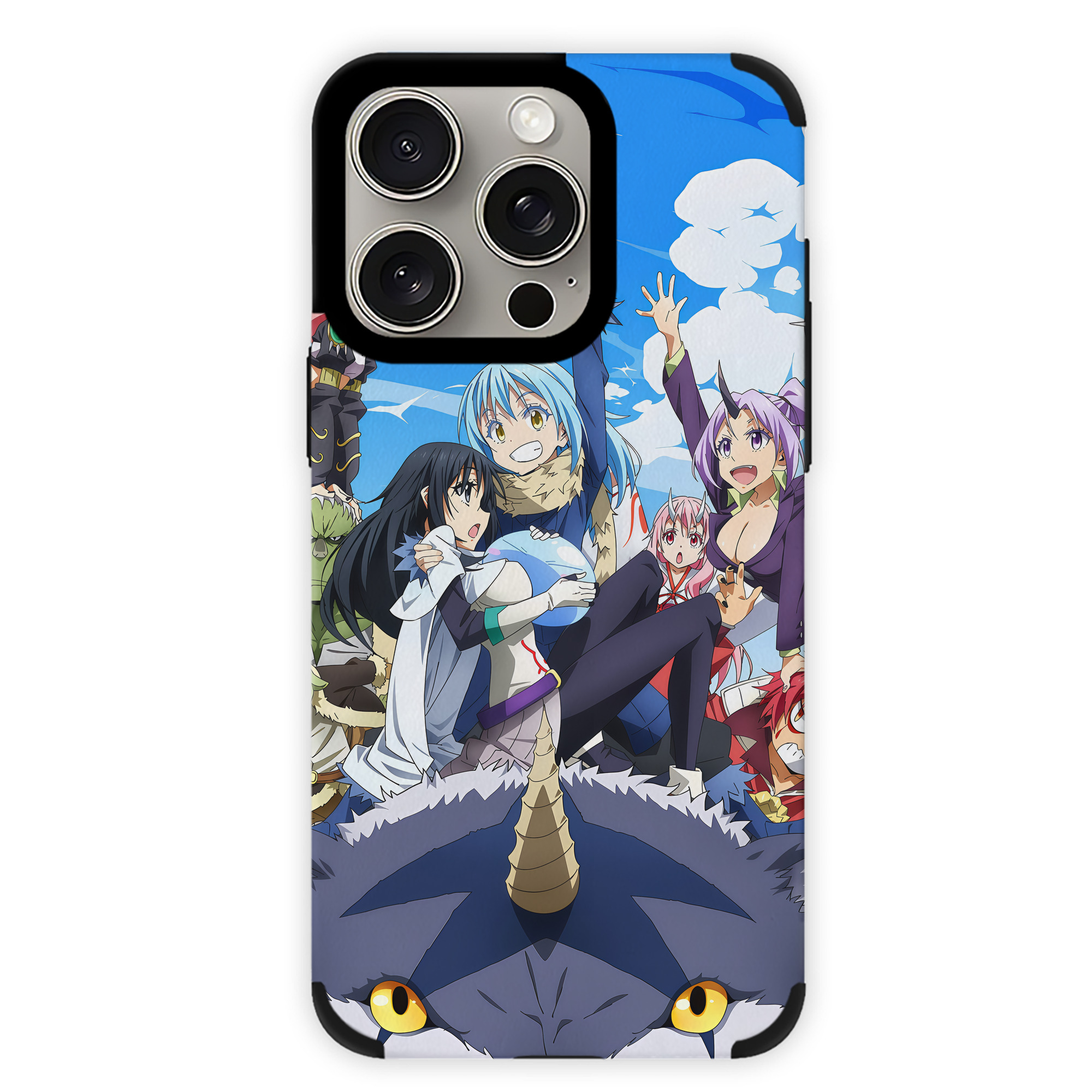 （画像用） 転スラ Regarding Reincarnated to Slime 【iPhone15ProMax対応】 PUレザー スマホケース 耐衝撃＆黄変防止
