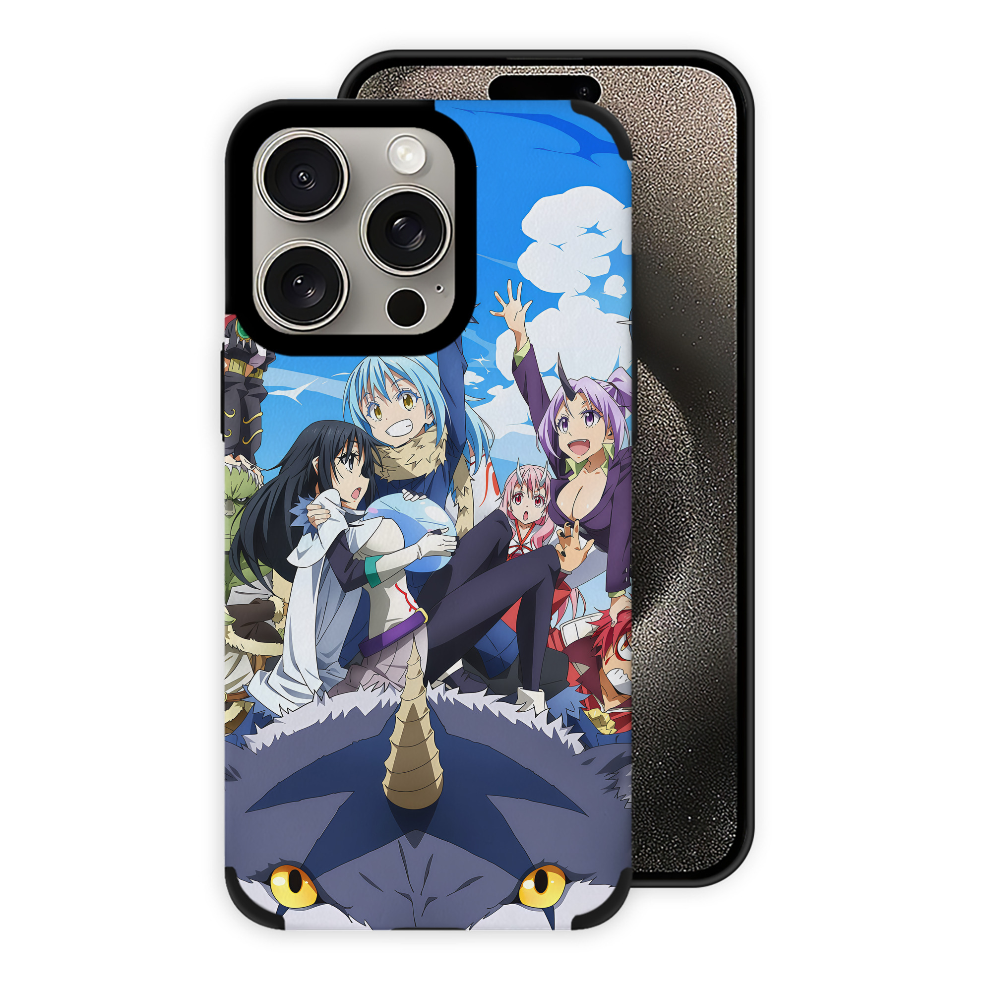（画像用） 転スラ Regarding Reincarnated to Slime 【iPhone15ProMax対応】 PUレザー スマホケース 耐衝撃＆黄変防止
