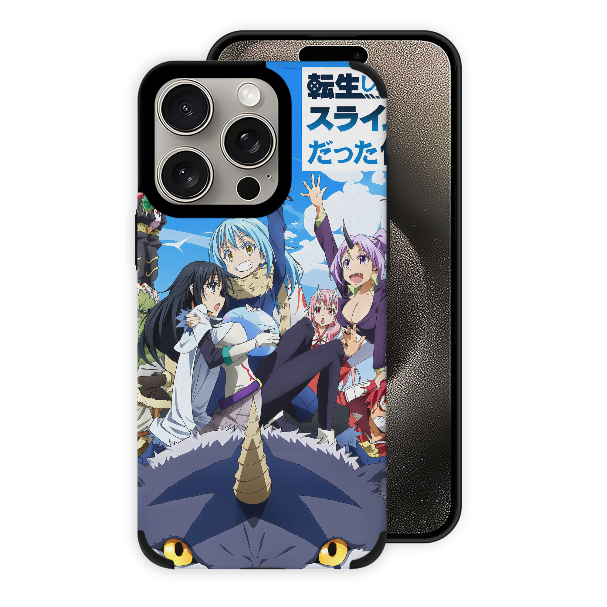 （画像用） 転スラ Regarding Reincarnated to Slime 【iPhone15ProMax対応】 PUレザー スマホケース 耐衝撃＆黄変防止