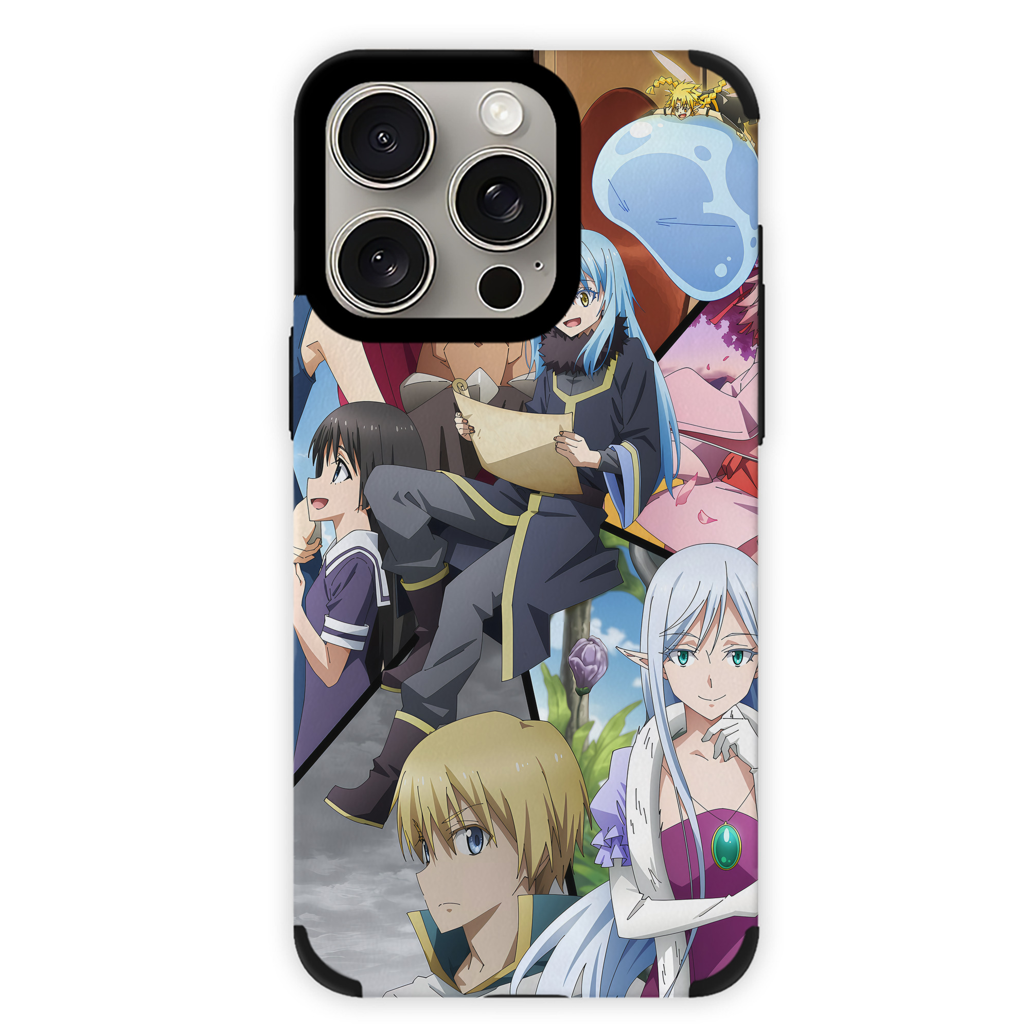 （画像用） 転スラ Regarding Reincarnated to Slime 【iPhone15ProMax対応】 PUレザー スマホケース 耐衝撃＆黄変防止