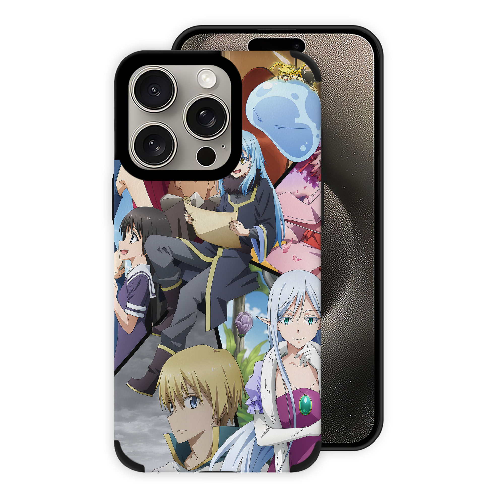 （画像用） 転スラ Regarding Reincarnated to Slime 【iPhone15ProMax対応】 PUレザー スマホケース 耐衝撃＆黄変防止