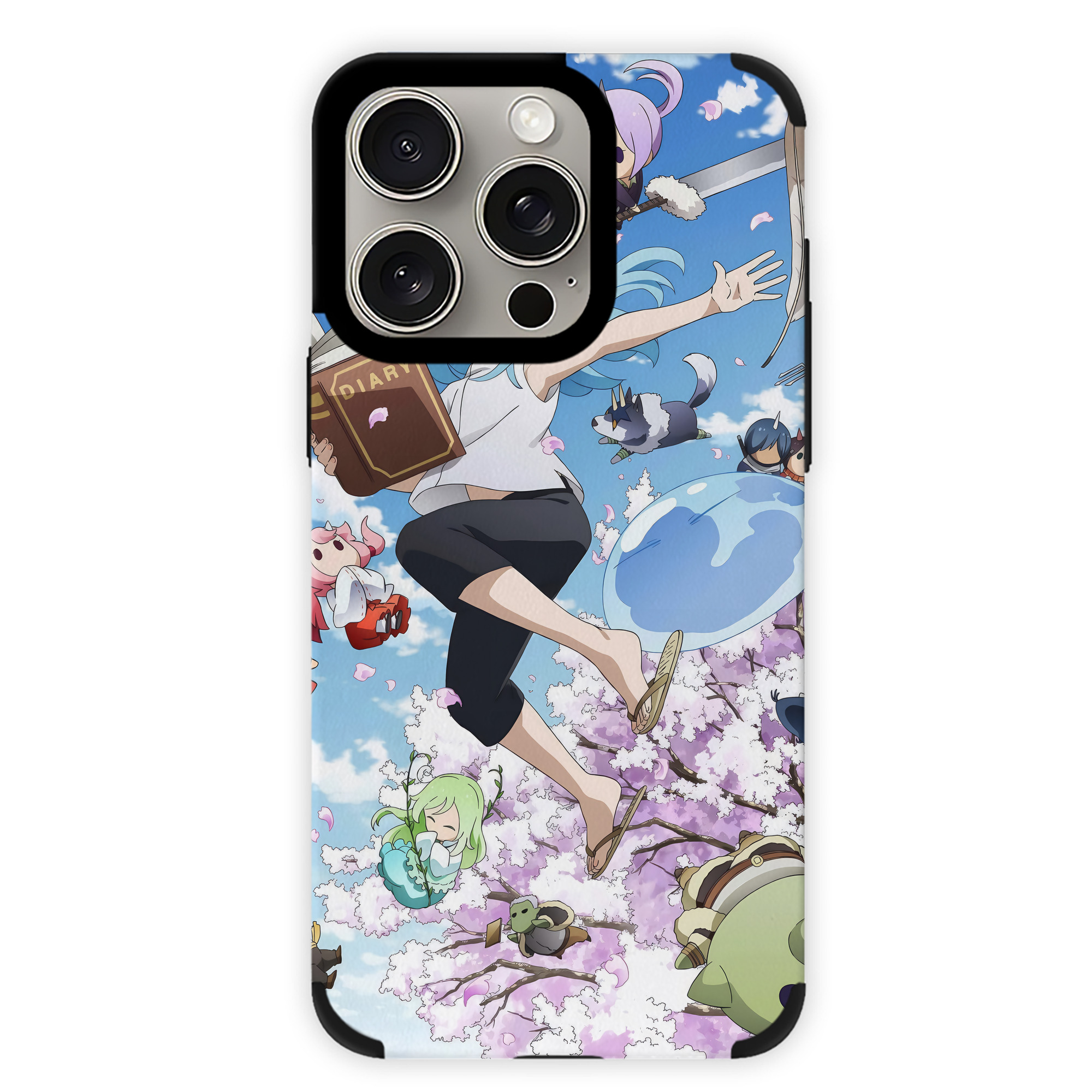 （画像用） 転スラ Regarding Reincarnated to Slime 【iPhone15ProMax対応】 PUレザー スマホケース 耐衝撃＆黄変防止