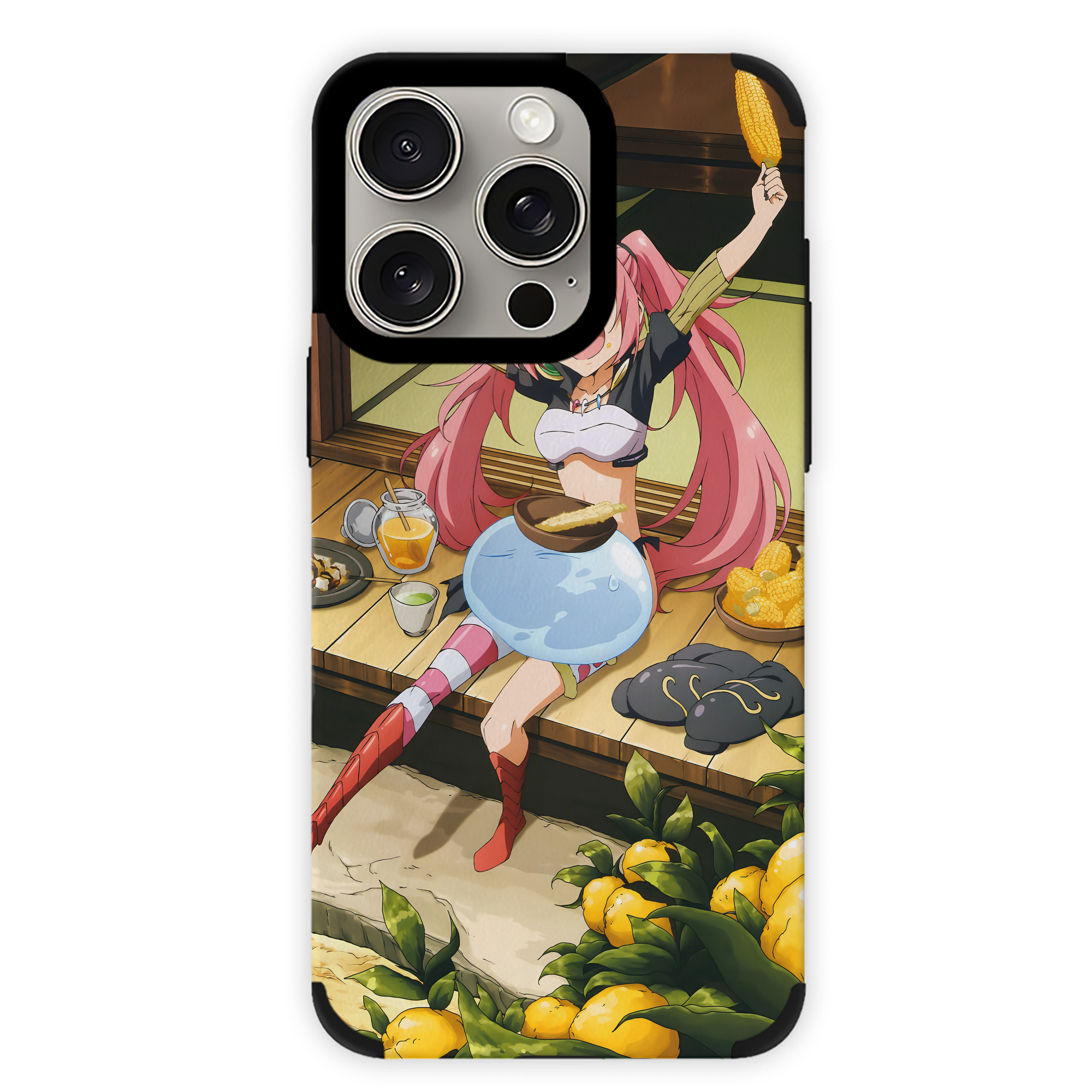 （画像用） 転スラ Regarding Reincarnated to Slime 【iPhone15ProMax対応】 PUレザー スマホケース 耐衝撃＆黄変防止