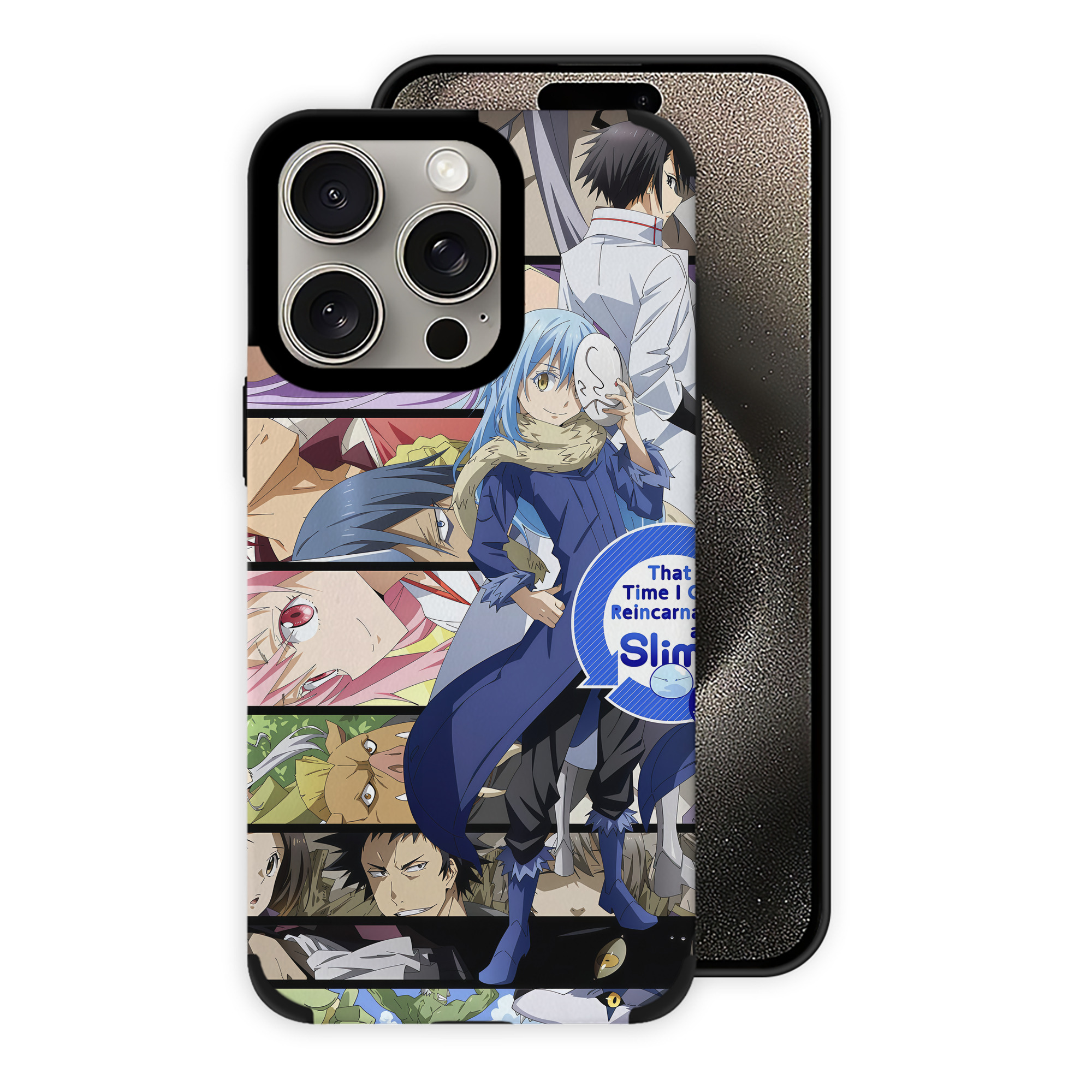 （画像用） 転スラ Regarding Reincarnated to Slime 【iPhone15ProMax対応】 PUレザー スマホケース 耐衝撃＆黄変防止
