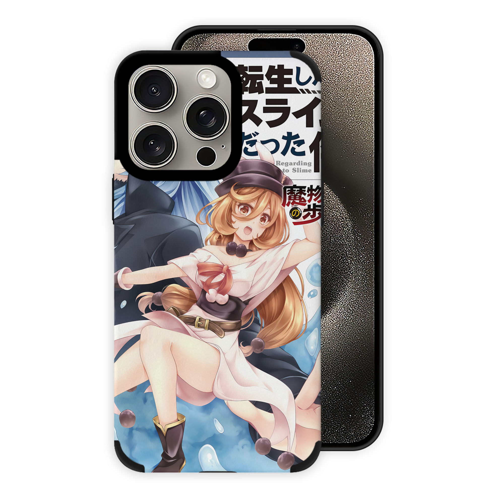 （画像用） 転スラ Regarding Reincarnated to Slime 【iPhone15ProMax対応】 PUレザー スマホケース 耐衝撃＆黄変防止