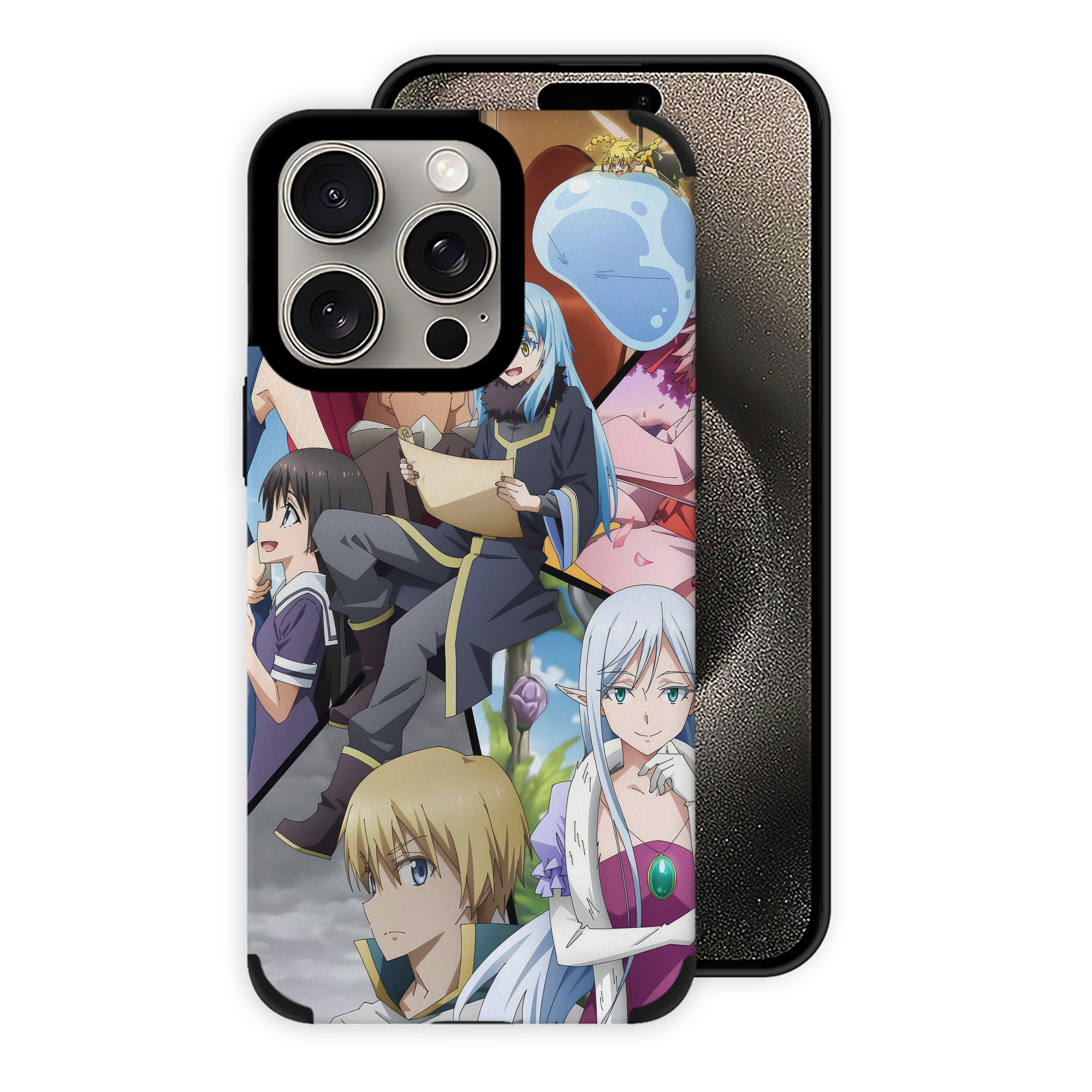 （画像用） 転スラ Regarding Reincarnated to Slime 【iPhone15ProMax対応】 PUレザー スマホケース 耐衝撃＆黄変防止