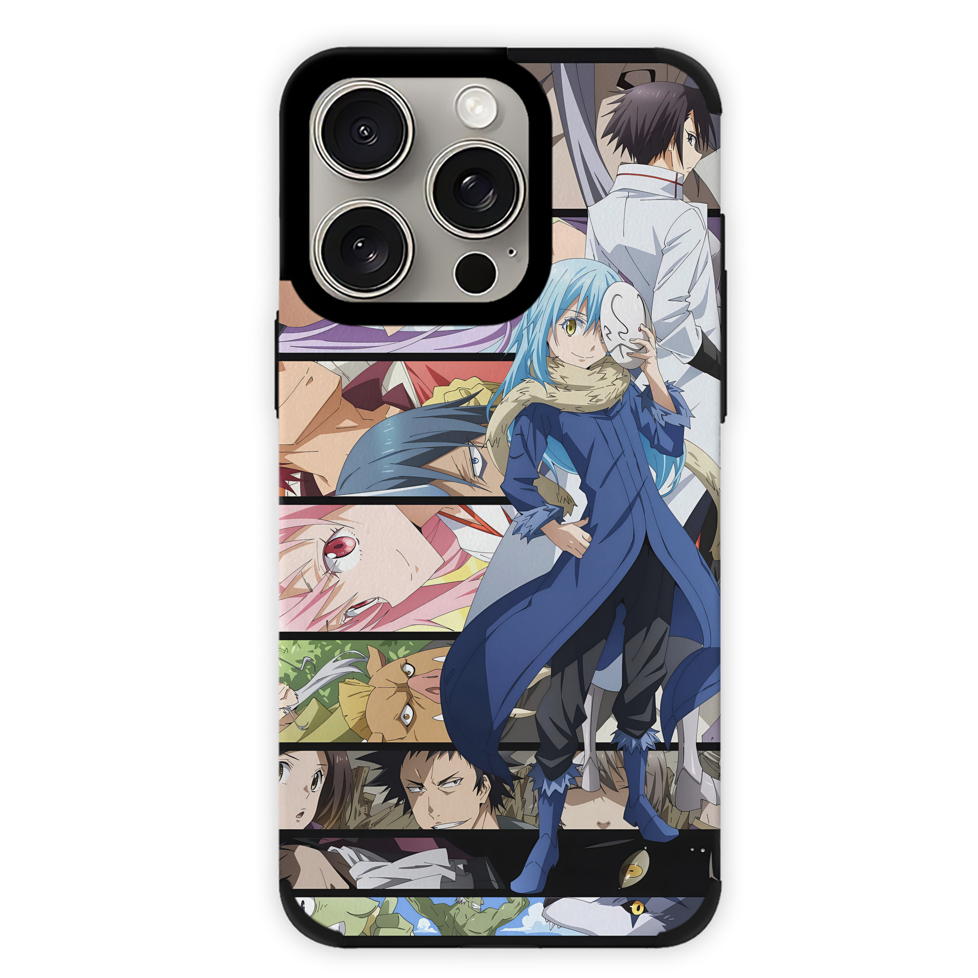 （画像用） 転スラ Regarding Reincarnated to Slime 【iPhone15ProMax対応】 PUレザー スマホケース 耐衝撃＆黄変防止