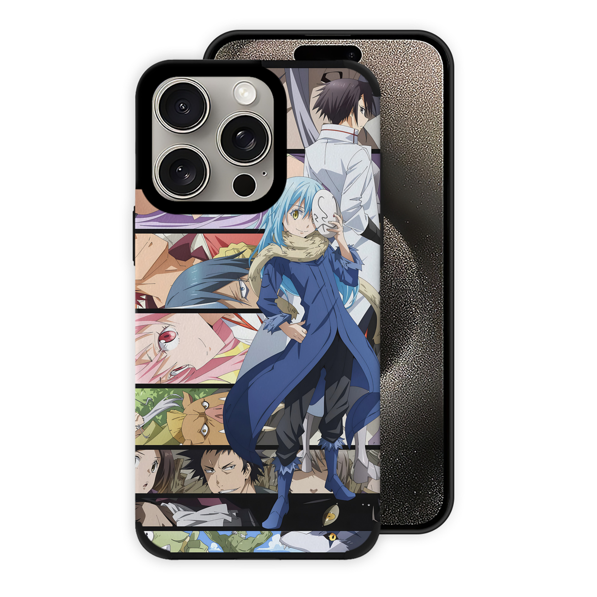 （画像用） 転スラ Regarding Reincarnated to Slime 【iPhone15ProMax対応】 PUレザー スマホケース 耐衝撃＆黄変防止