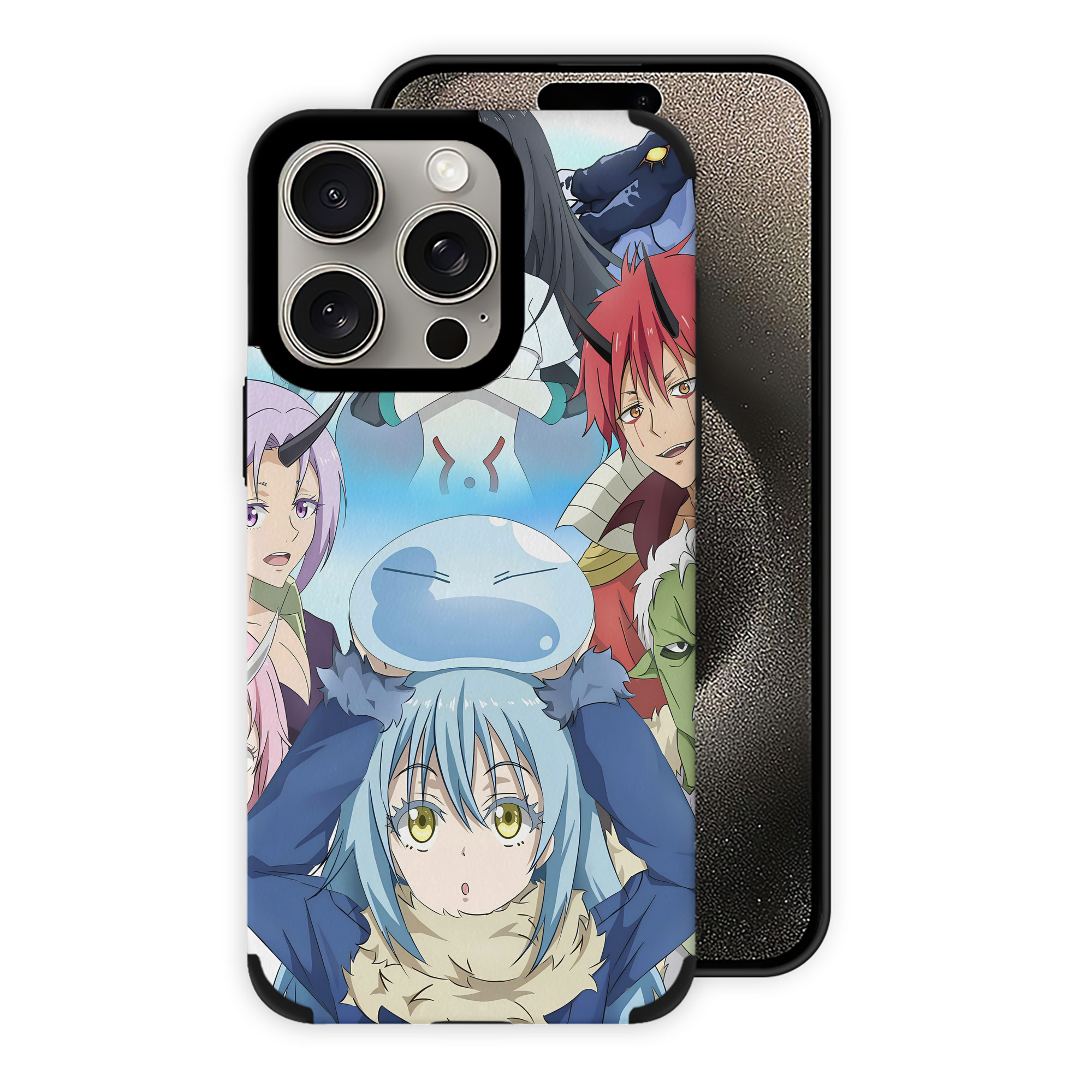 （画像用） 転スラ Regarding Reincarnated to Slime 【iPhone15ProMax対応】 PUレザー スマホケース 耐衝撃＆黄変防止