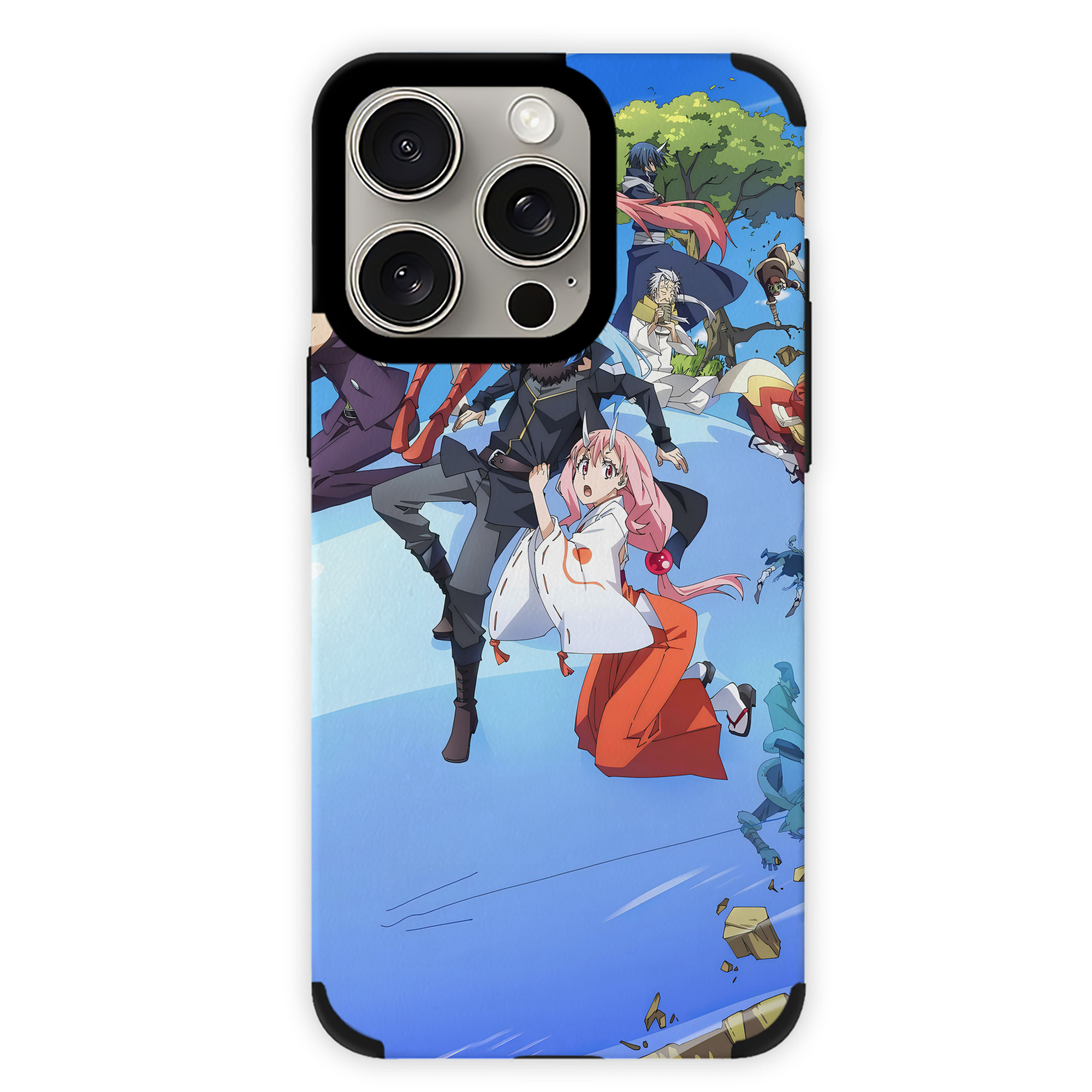 （画像用） 転スラ Regarding Reincarnated to Slime 【iPhone15ProMax対応】 PUレザー スマホケース 耐衝撃＆黄変防止