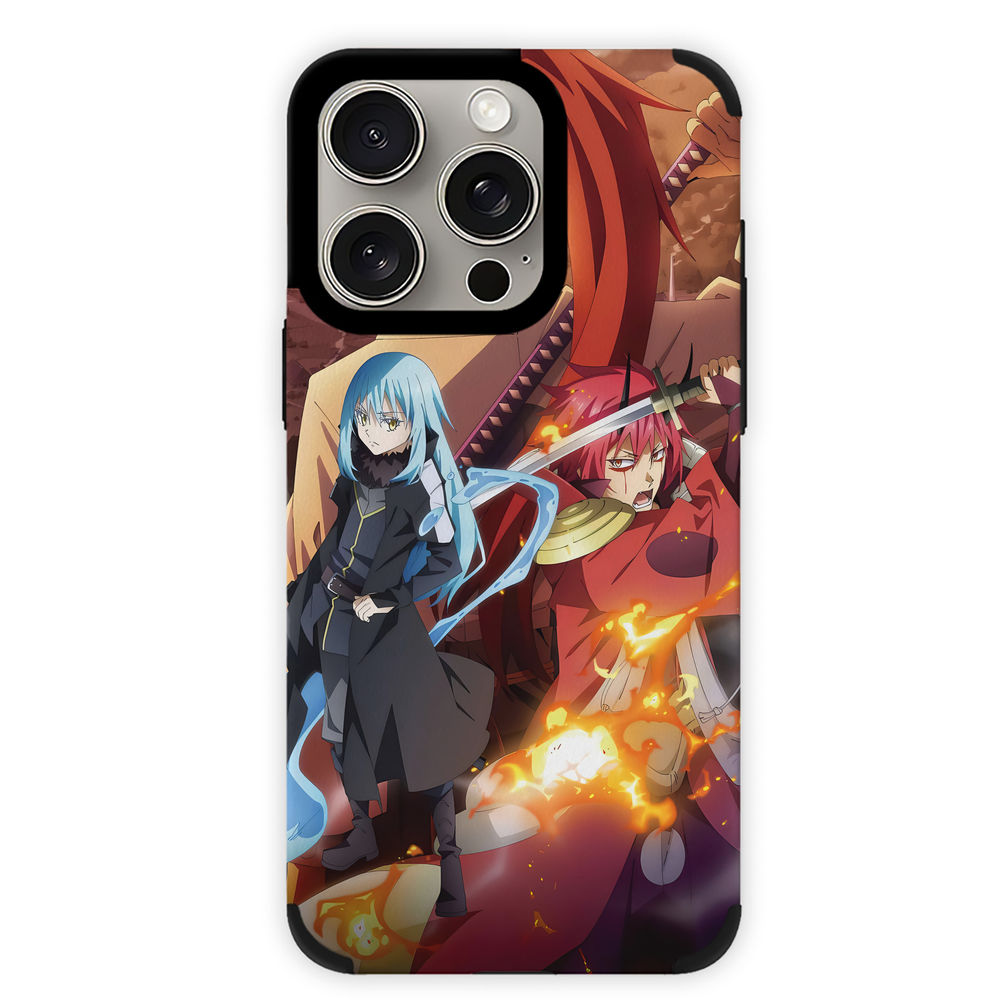 （画像用） 転スラ Regarding Reincarnated to Slime 【iPhone15ProMax対応】 PUレザー スマホケース 耐衝撃＆黄変防止