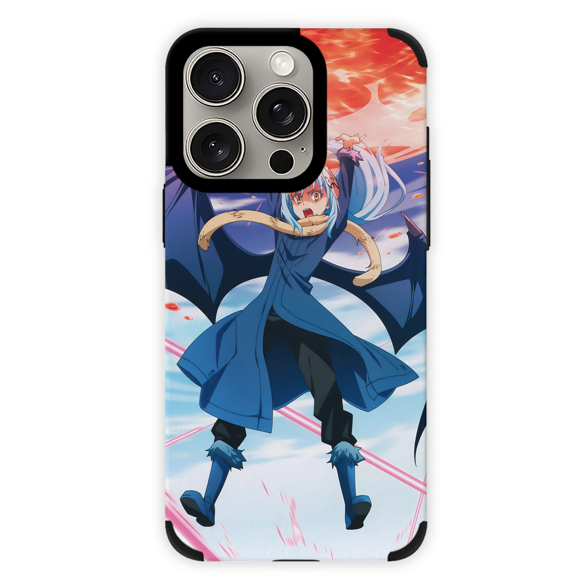 （画像用） 転スラ Regarding Reincarnated to Slime 【iPhone15ProMax対応】 PUレザー スマホケース 耐衝撃＆黄変防止