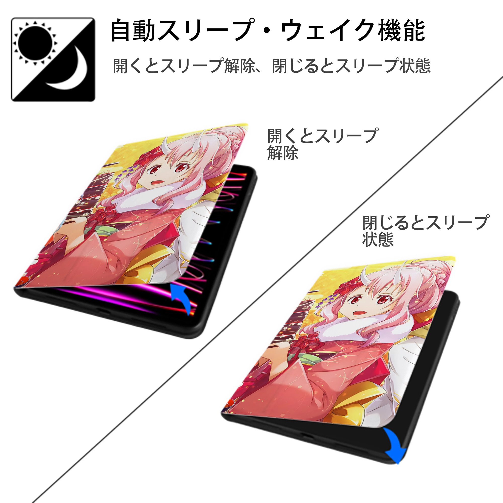 転スラ Regarding Reincarnated to Slime IPad ケース ブック型 PUレザー TPU 耐衝撃 軽量 薄型 ペン収納なし 全面保護 IPad 各モデル対応