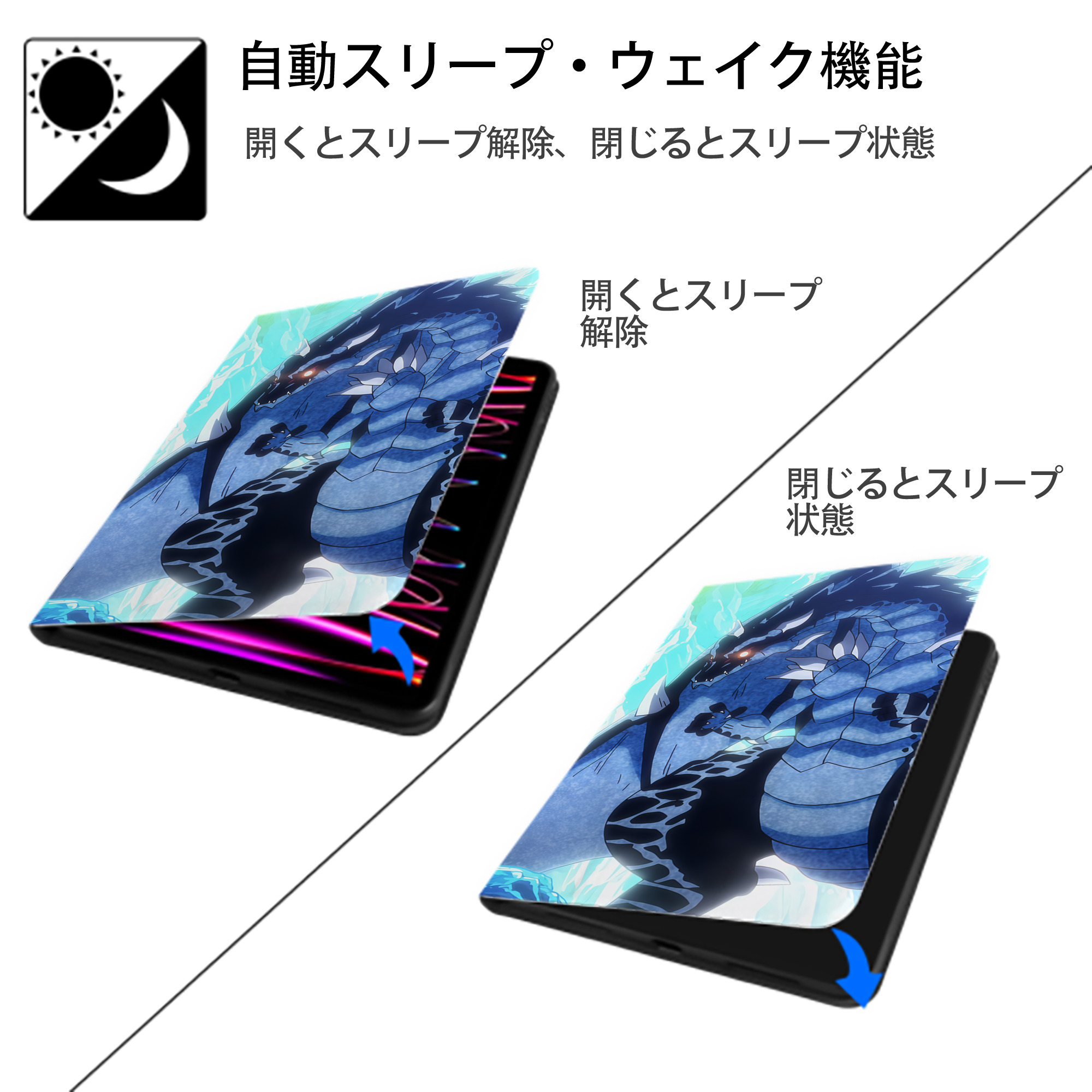 転スラ Regarding Reincarnated to Slime IPad ケース ブック型 PUレザー TPU 耐衝撃 軽量 薄型 ペン収納なし 全面保護 IPad 各モデル対応