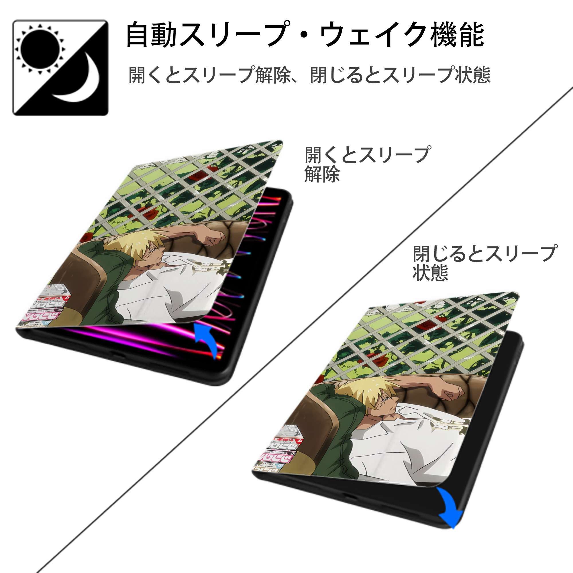 転スラ Regarding Reincarnated to Slime IPad ケース ブック型 PUレザー TPU 耐衝撃 軽量 薄型 ペン収納なし 全面保護 IPad 各モデル対応