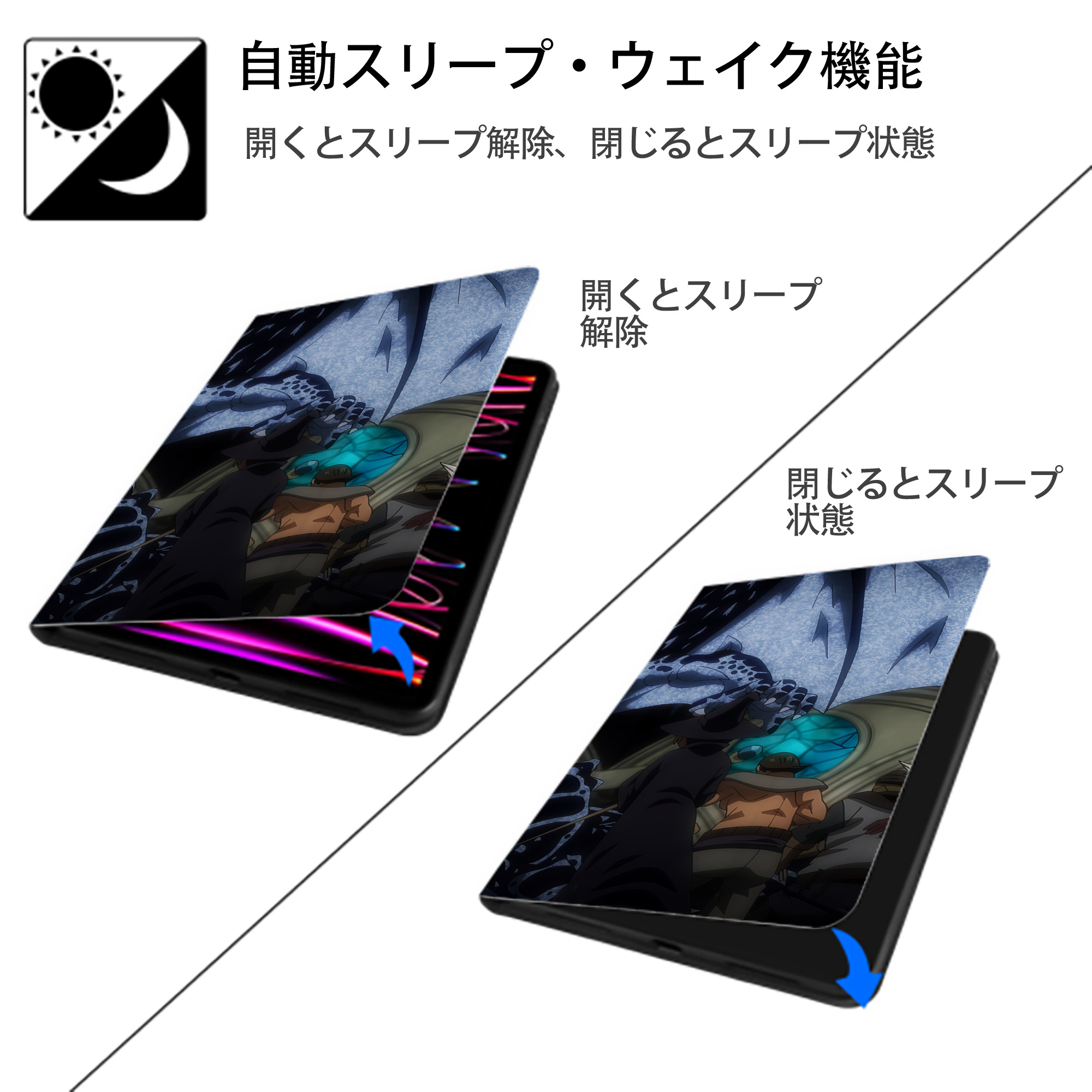 転スラ Regarding Reincarnated to Slime IPad ケース ブック型 PUレザー TPU 耐衝撃 軽量 薄型 ペン収納なし 全面保護 IPad 各モデル対応