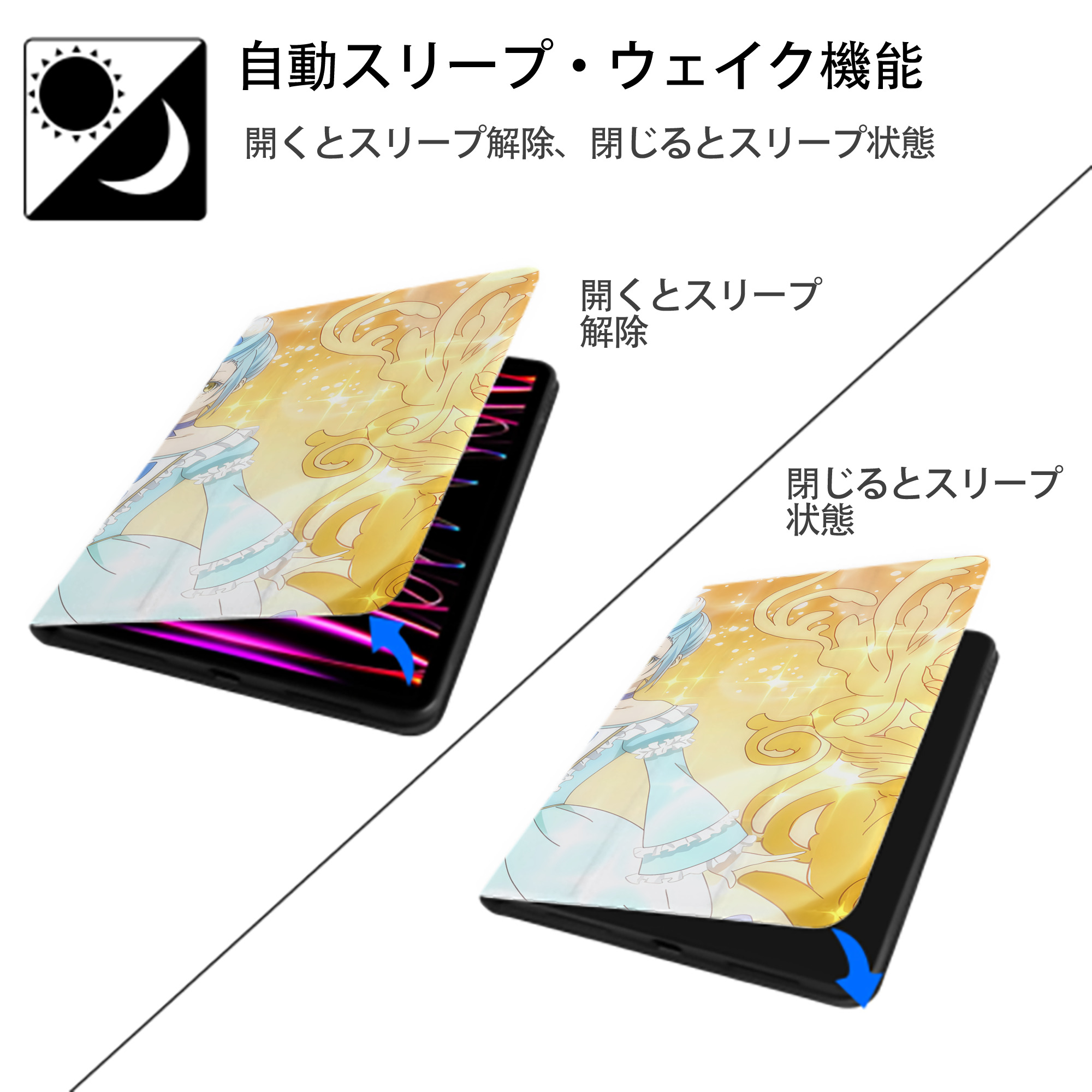 転スラ Regarding Reincarnated to Slime IPad ケース ブック型 PUレザー TPU 耐衝撃 軽量 薄型 ペン収納なし 全面保護 IPad 各モデル対応
